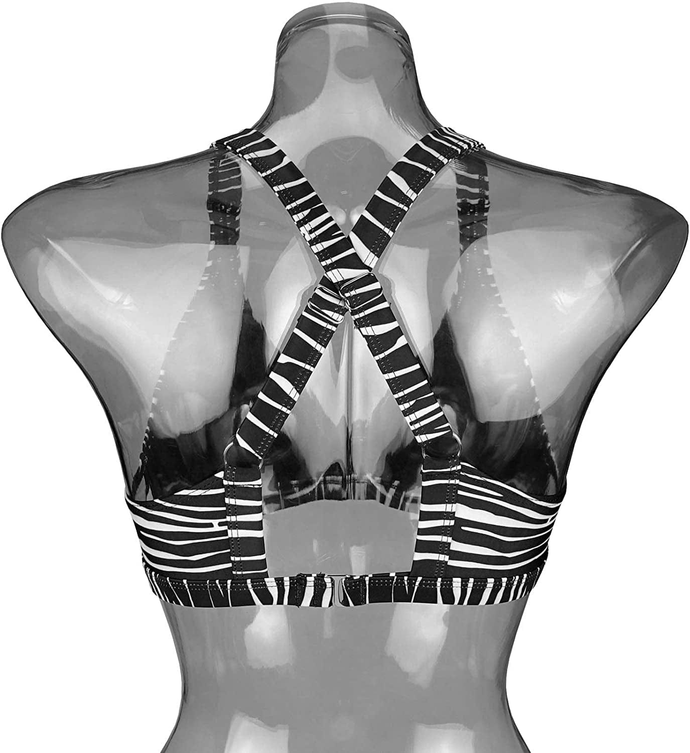 Women'S UPF 50+ Training Sport Bra Bikini Top Double Back Strap Swim Tankinis(Fba)
