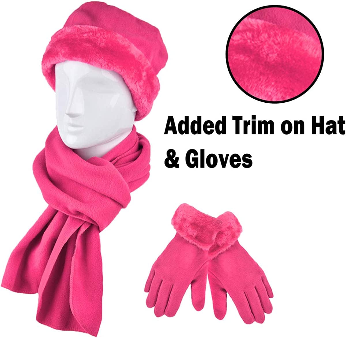 Women'S Warm Fleece Winter - Women'S Hat and Glove Set + Hats Gloves Scarves for Women Apparel & Accessories > Clothing Accessories > Gloves & Mittens boxed-gifts