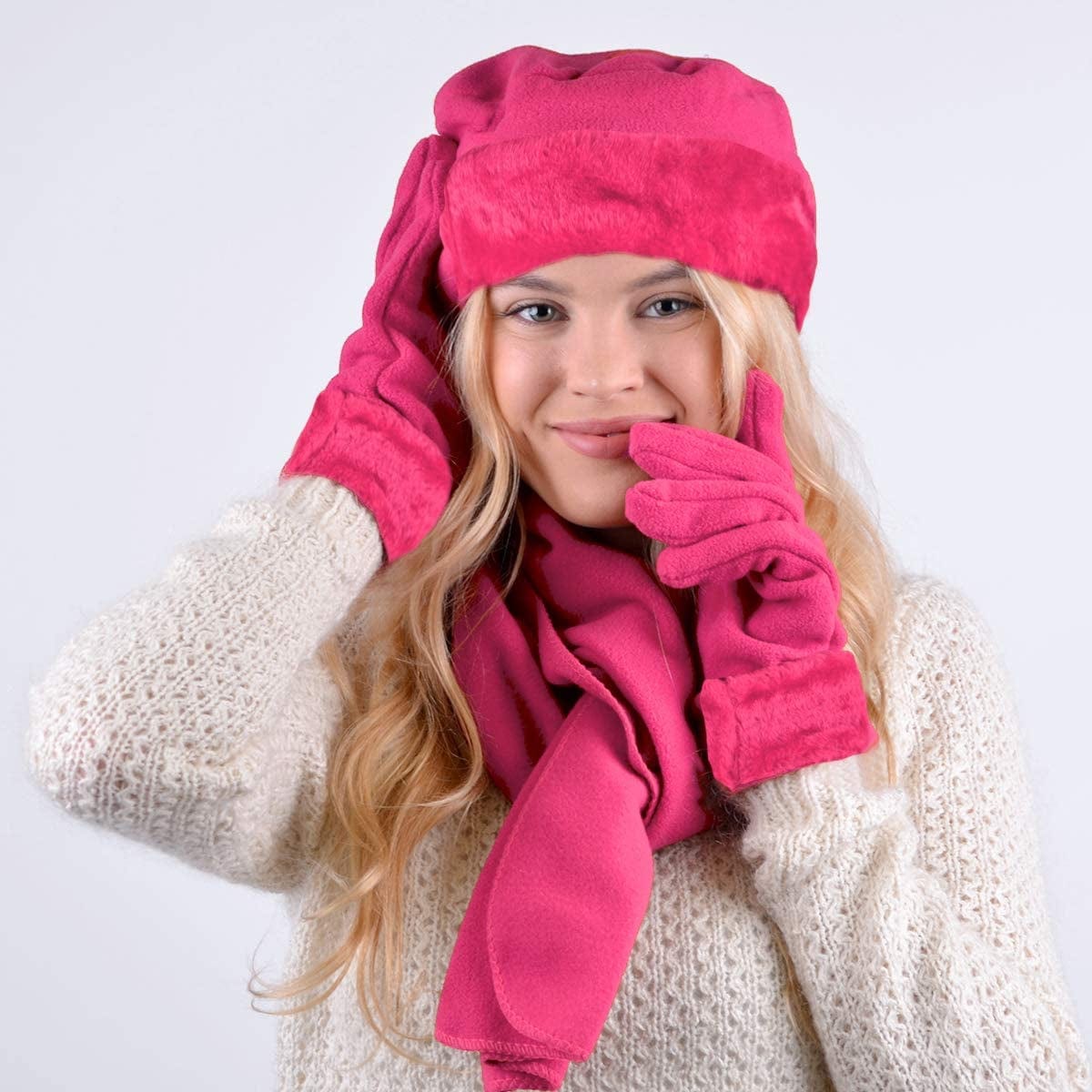 Women'S Warm Fleece Winter - Women'S Hat and Glove Set + Hats Gloves Scarves for Women Apparel & Accessories > Clothing Accessories > Gloves & Mittens boxed-gifts