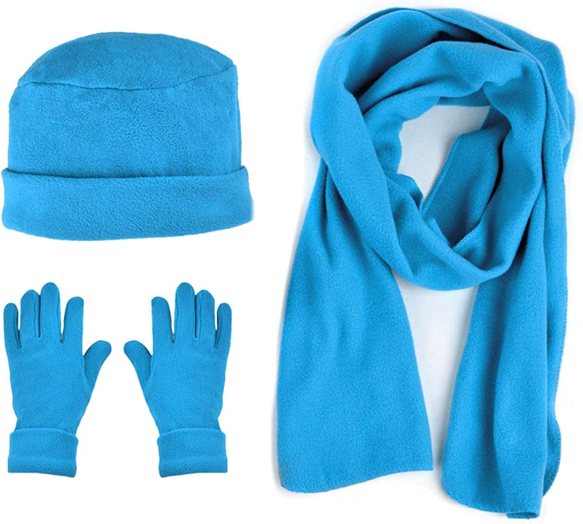 Women'S Warm Fleece Winter - Women'S Hat and Glove Set + Hats Gloves Scarves for Women Apparel & Accessories > Clothing Accessories > Gloves & Mittens boxed-gifts Turquoise 50