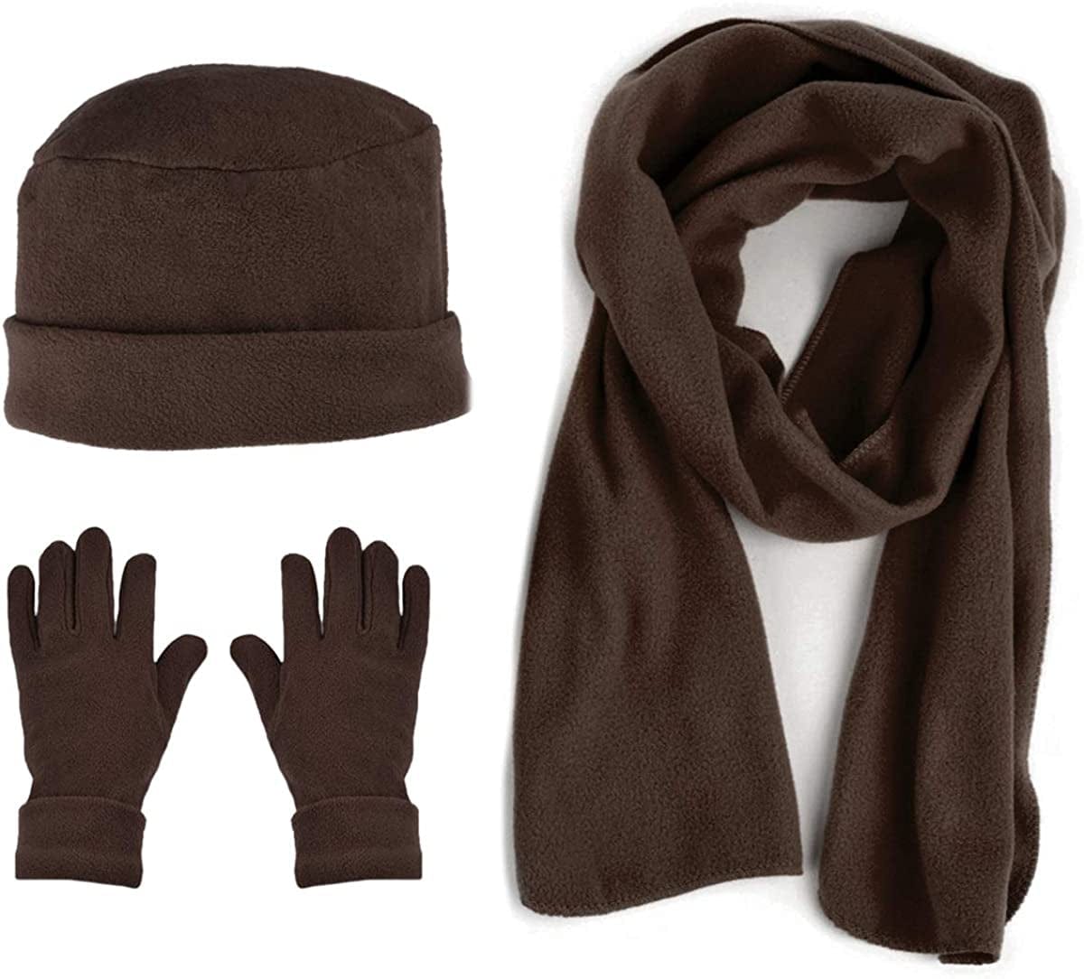 Women'S Warm Fleece Winter - Women'S Hat and Glove Set + Hats Gloves Scarves for Women Apparel & Accessories > Clothing Accessories > Gloves & Mittens boxed-gifts Brown 50