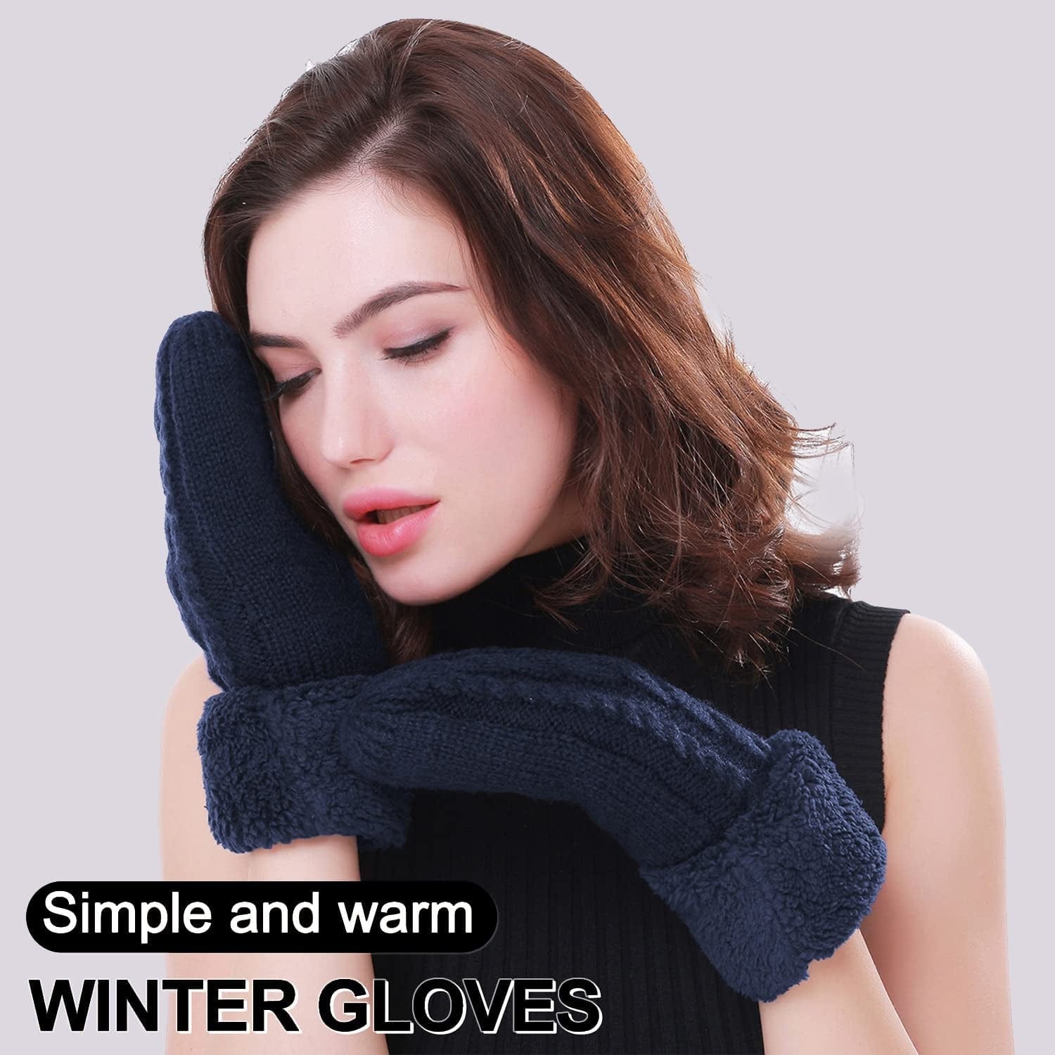 Women'S Winter Gloves Warm Lining - Cozy Wool Knit Thick Gloves Mittens in 11 Color Apparel & Accessories > Clothing Accessories > Gloves & Mittens Whiteleopard