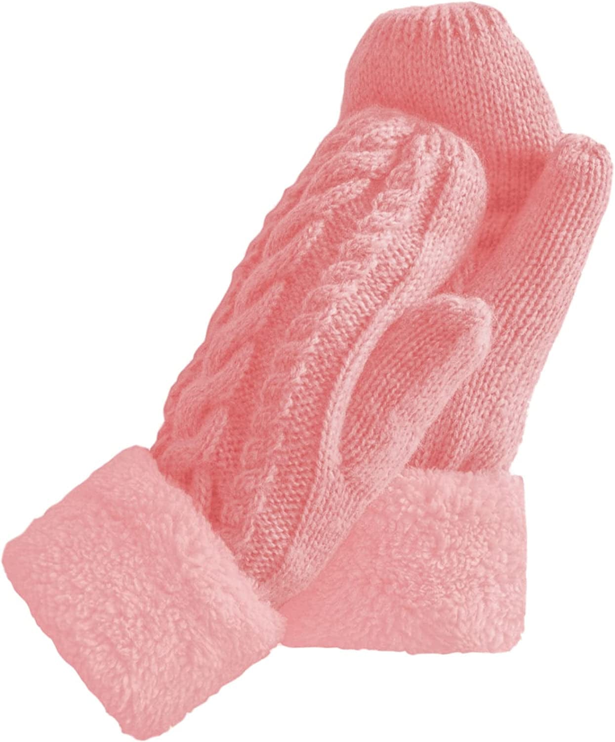 Women'S Winter Gloves Warm Lining - Cozy Wool Knit Thick Gloves Mittens in 11 Color Apparel & Accessories > Clothing Accessories > Gloves & Mittens Whiteleopard Pink