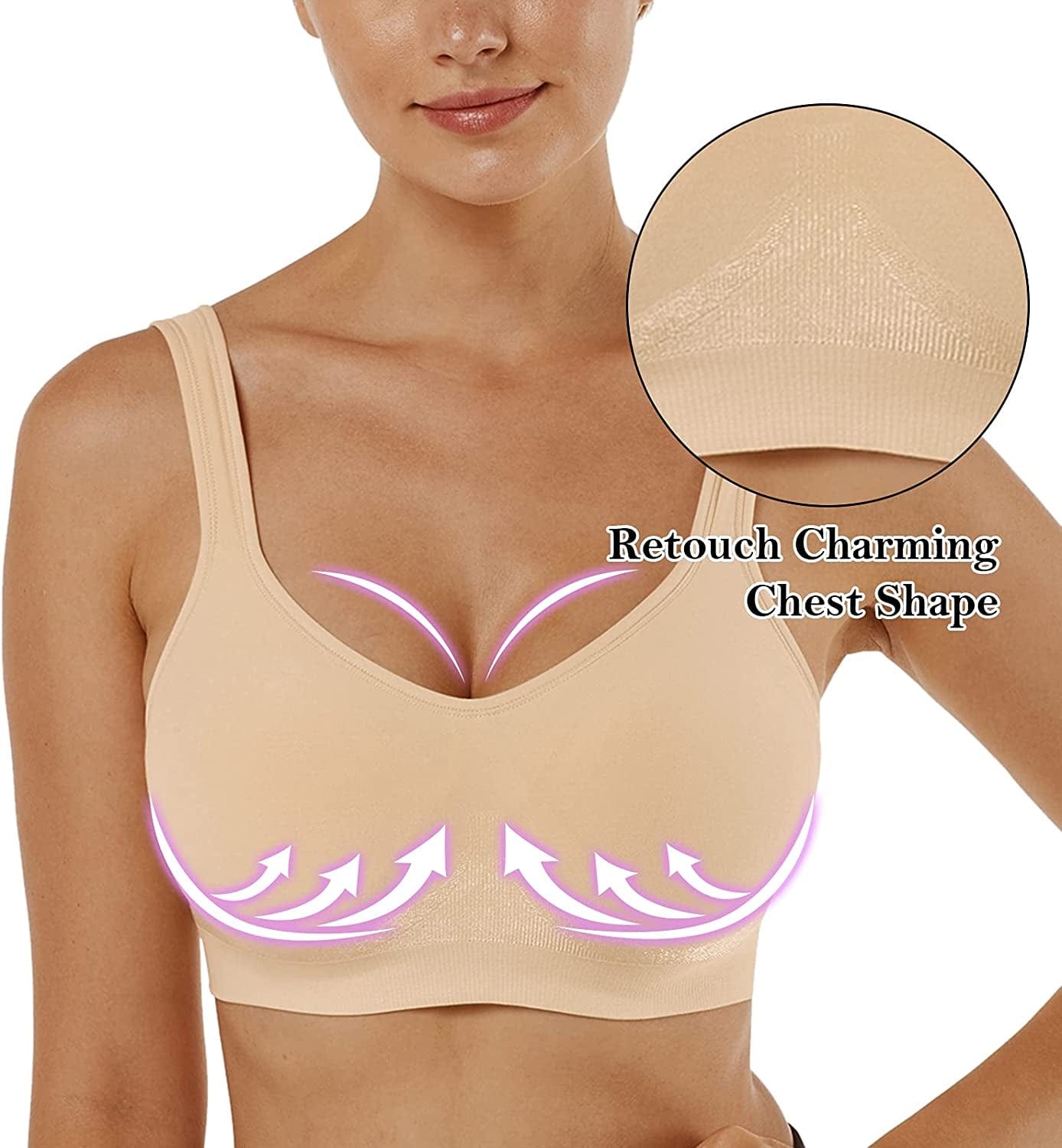 Women'S Wirefree Bras Seamless Full Coverage plus Size Sports Bra for Sleeping Yoga Workout Everyday Wear Bralette