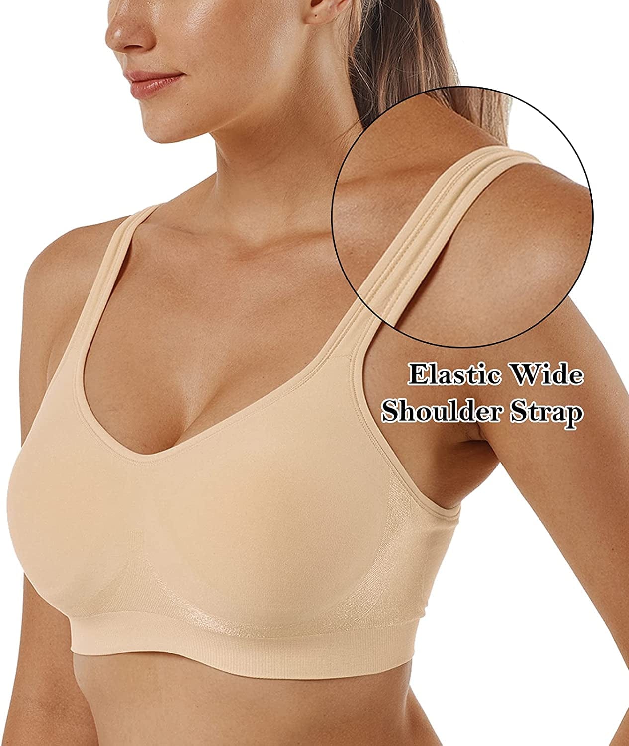Women'S Wirefree Bras Seamless Full Coverage plus Size Sports Bra for Sleeping Yoga Workout Everyday Wear Bralette