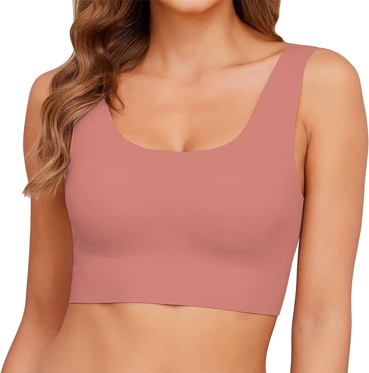 Women'S Wirefree Seamless Adjustable Comfort Stretch Revolution Bra Pink / Small