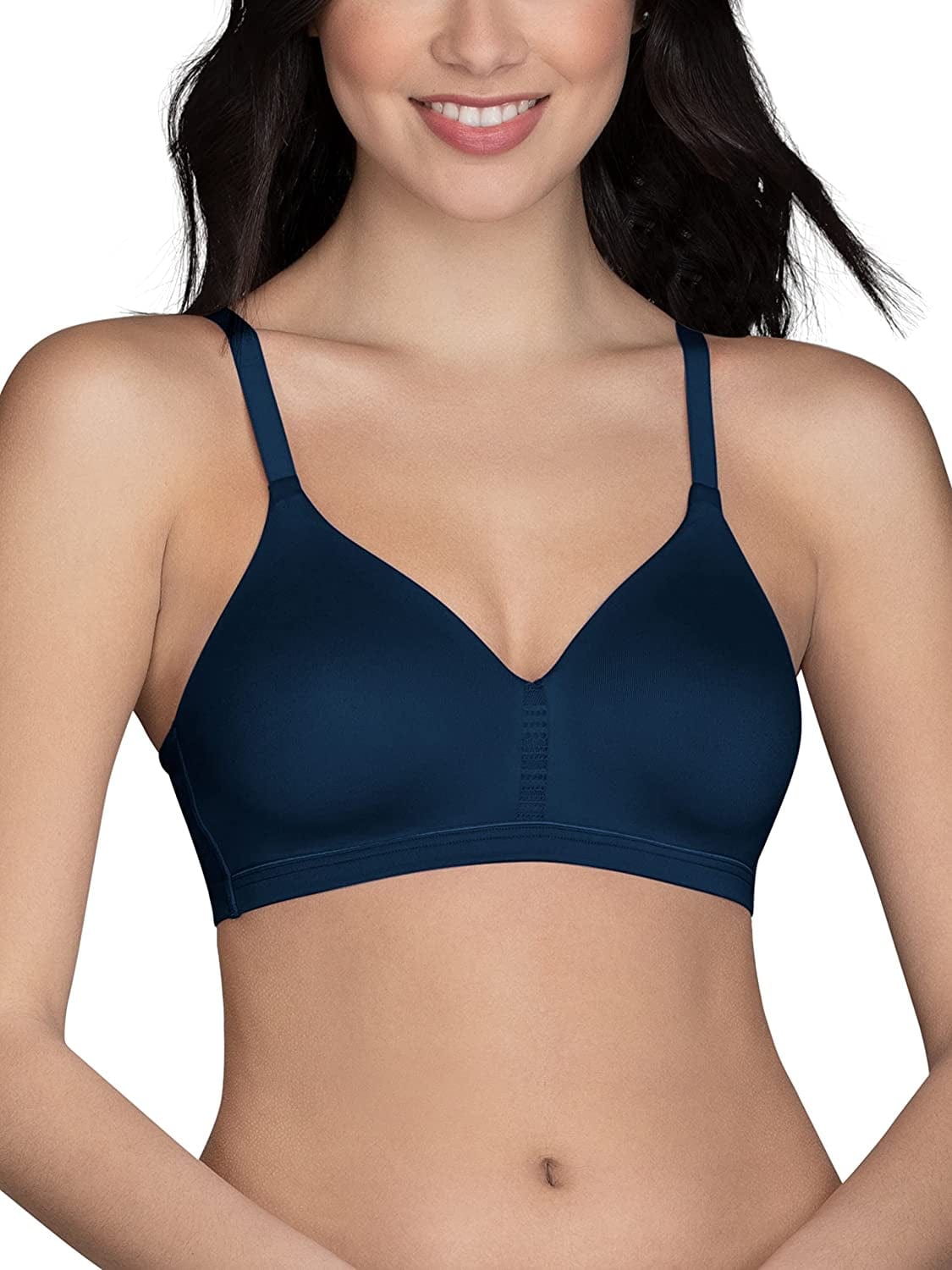Women’S Wireless beyond Comfort Bra with Seamless Back (34B-44DD) Average Figure - Navy / Average Figure (34B-42D) / 42B