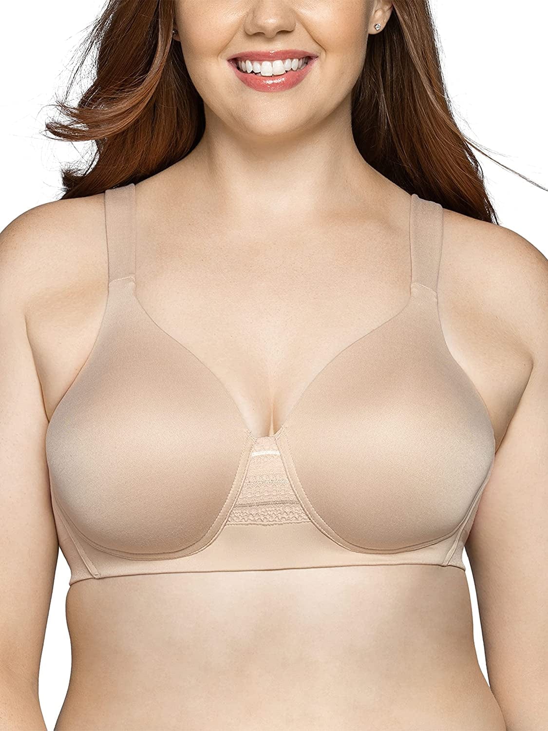 Women’S Wireless beyond Comfort Bra with Seamless Back (34B-44DD) Full Figure - Neutral / Full Figure (38C-44DD) / 38DD