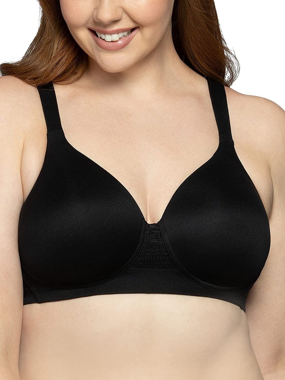 Women’S Wireless beyond Comfort Bra with Seamless Back (34B-44DD) Full Figure - Black / Full Figure (38C-44DD) / 38C