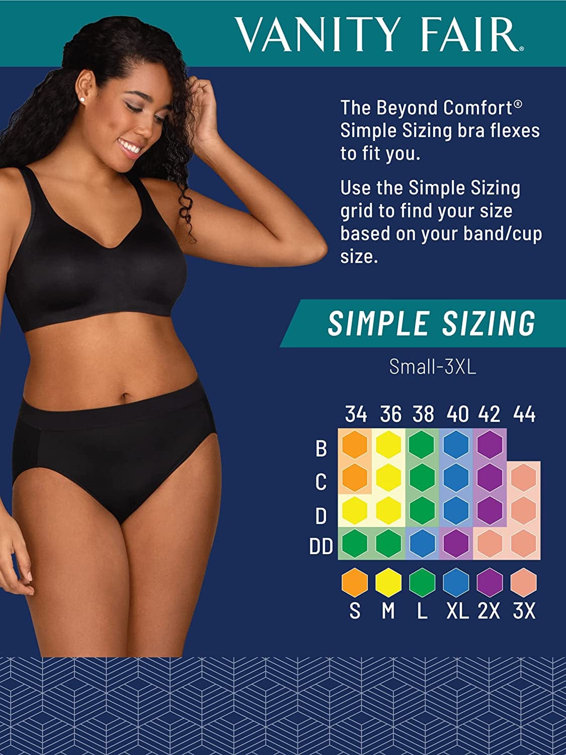 Women'S Wireless Comfort Bra, Customize Your Shape & Support: Convertible Straps, Easy Pullover, Back Smoothing