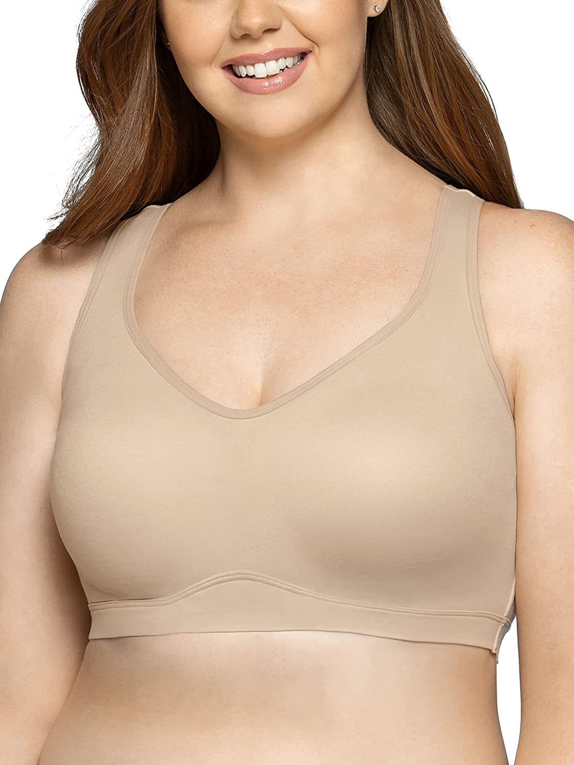 Women'S Wireless Comfort Bra, Customize Your Shape & Support: Convertible Straps, Easy Pullover, Back Smoothing Easy Pullover - Neutral / Easy Pullover (72202) / Small