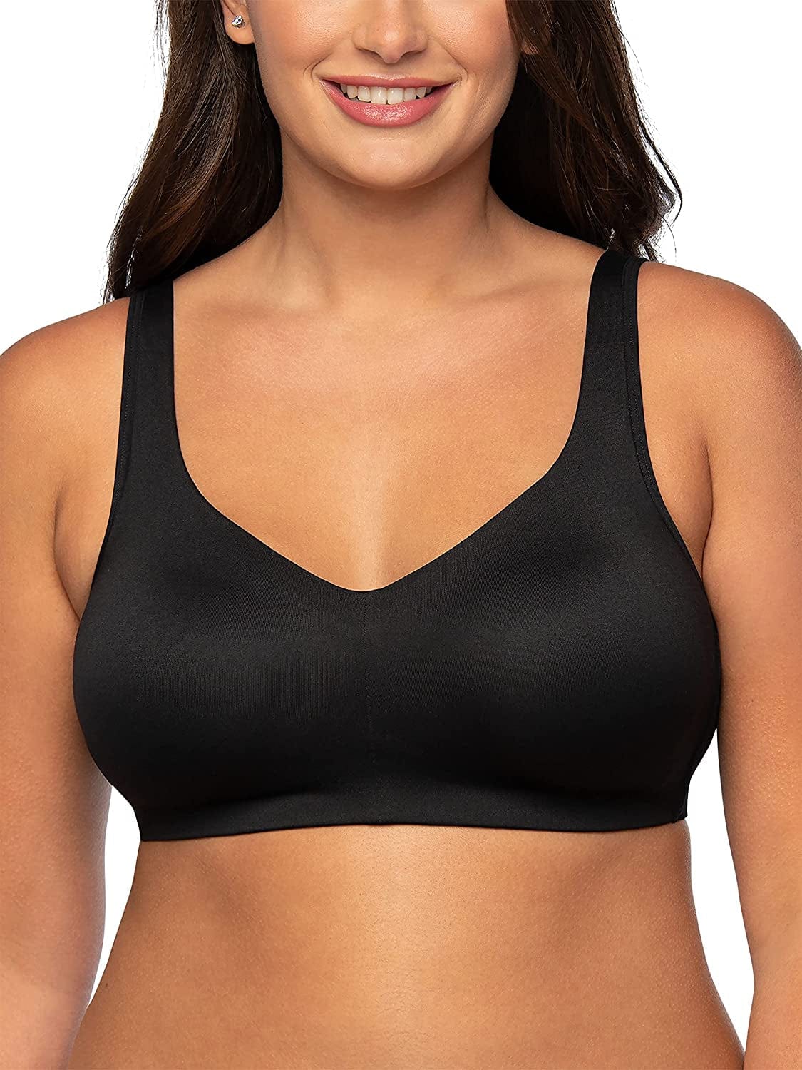 Women'S Wireless Comfort Bra, Customize Your Shape & Support: Convertible Straps, Easy Pullover, Back Smoothing Convertible Straps - Black / Convertible Straps (72204) / Small