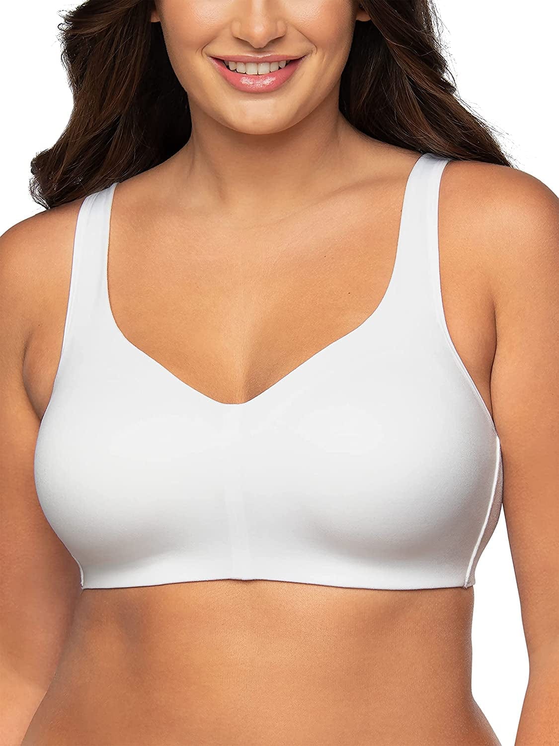 Women'S Wireless Comfort Bra, Customize Your Shape & Support: Convertible Straps, Easy Pullover, Back Smoothing Convertible Straps - White / Convertible Straps (72204) / XX-Large