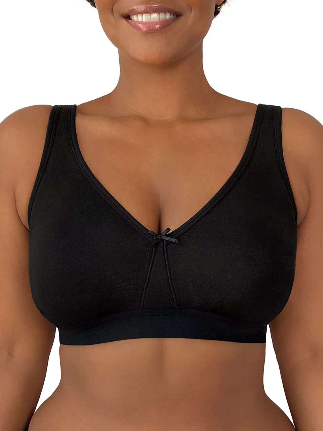 Women'S Wireless Cotton Bra Black Hue / 42G
