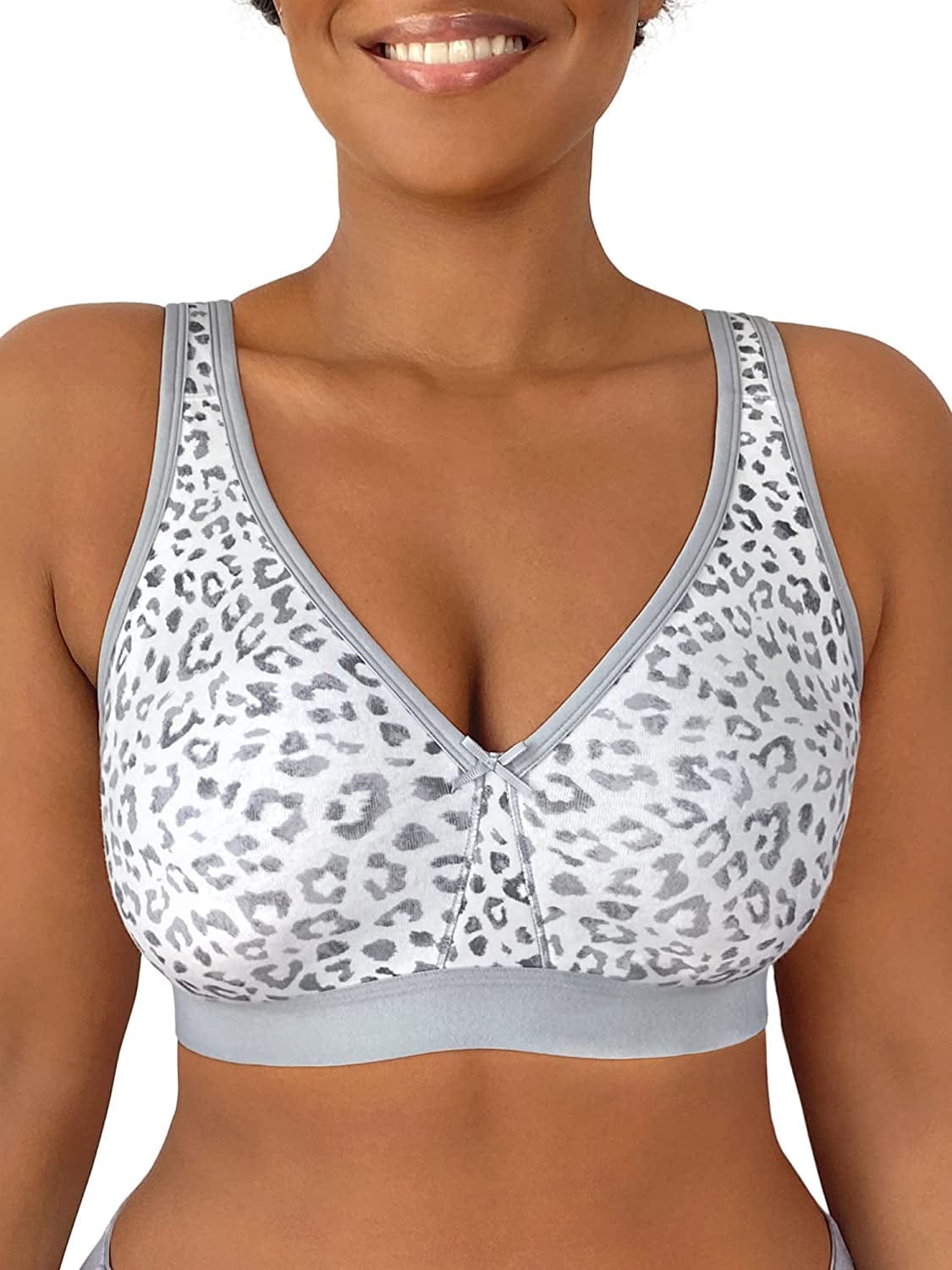 Women'S Wireless Cotton Bra Leopard Smoke / 38G