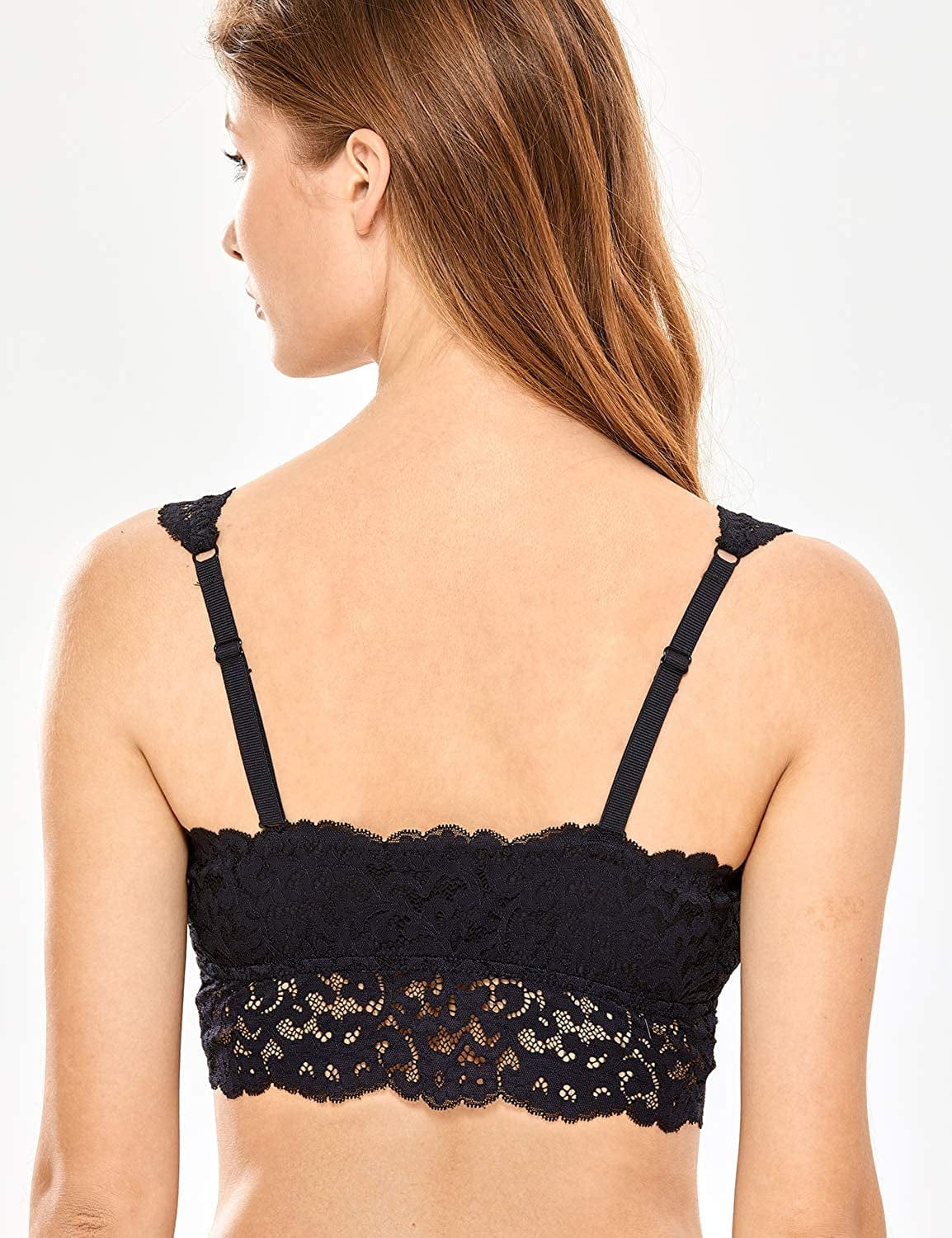 Women'S Wireless Lightly Lined Bandeau Lace Bralette Strapless Bra