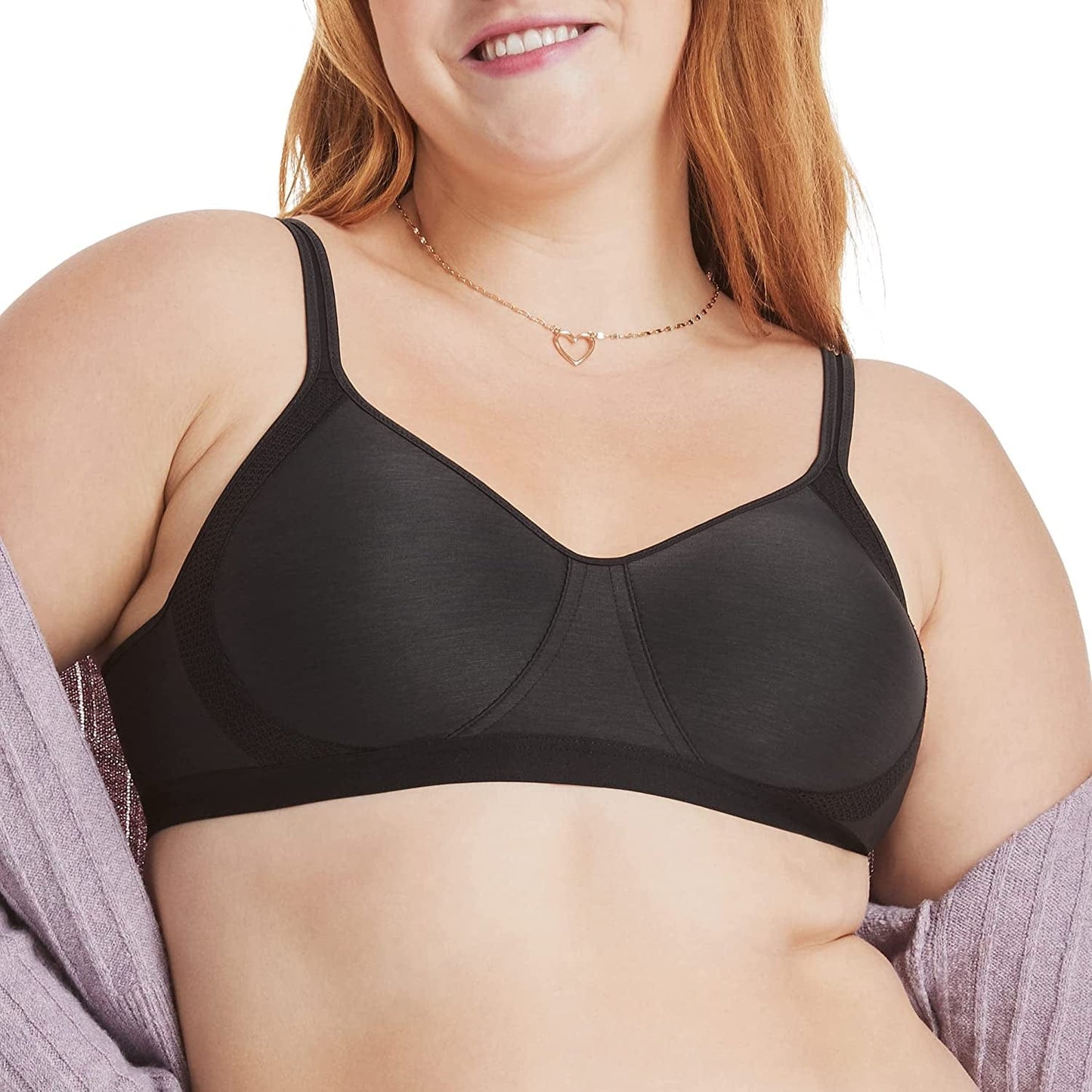Women'S X-Temp Wireless Bra with Cooling Mesh, Full-Coverage, Convertible T-Shirt Bra Black / 3X-Large