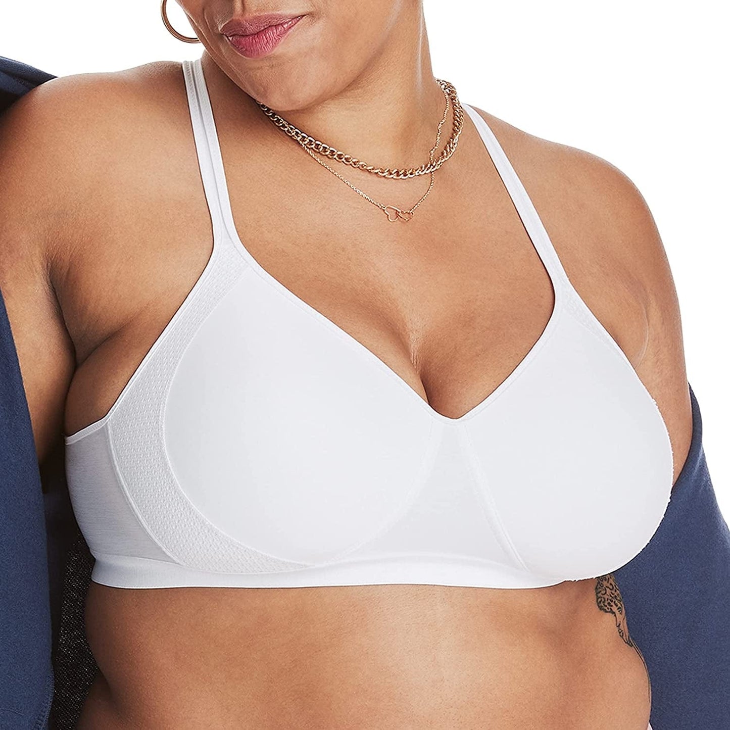 Women'S X-Temp Wireless Bra with Cooling Mesh, Full-Coverage, Convertible T-Shirt Bra White / Small