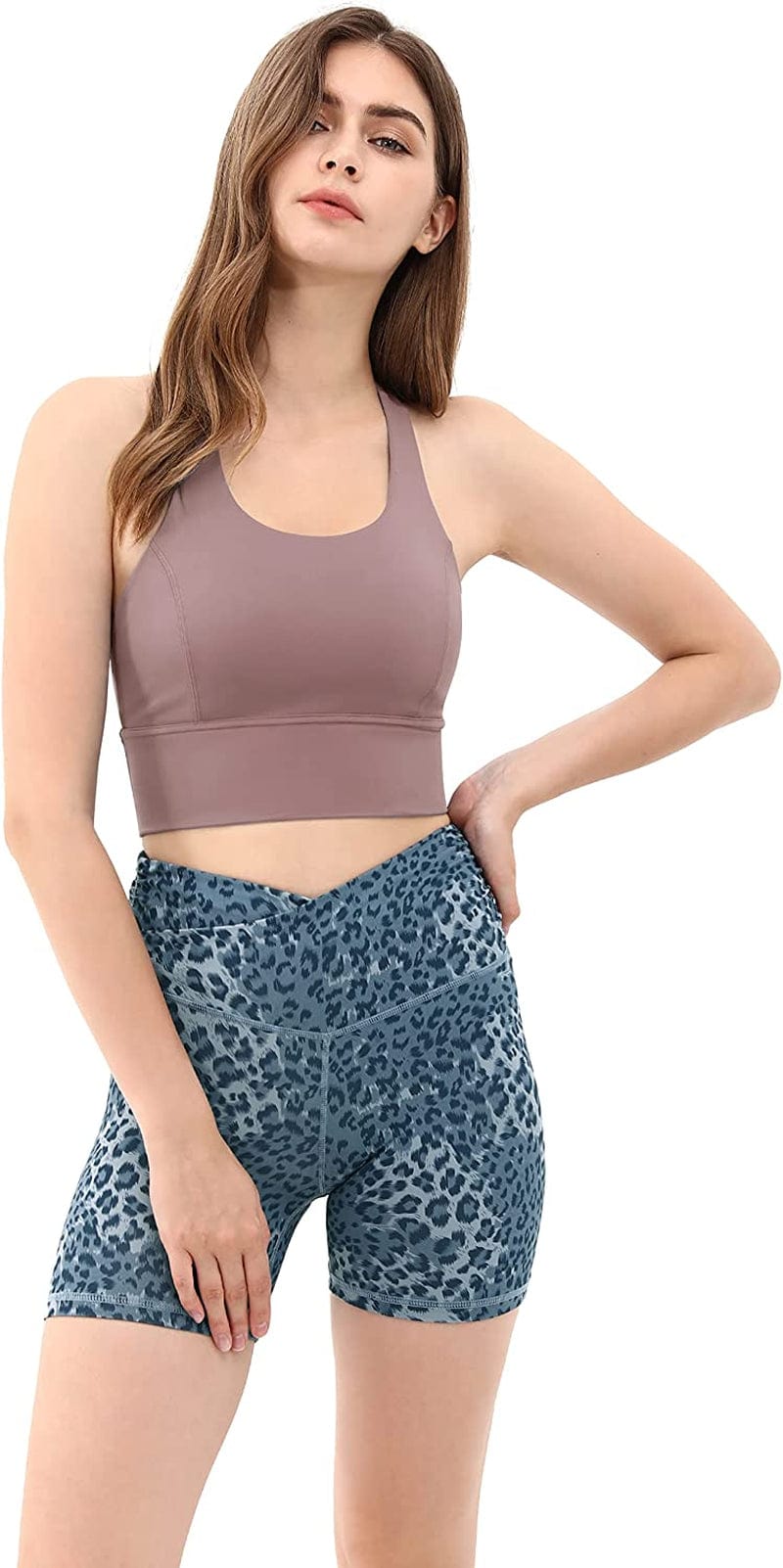 Women'S Y Racer Back Padded Sports Bra Fitness Workout Longline Yoga Bra Top, Lavender, X-Large