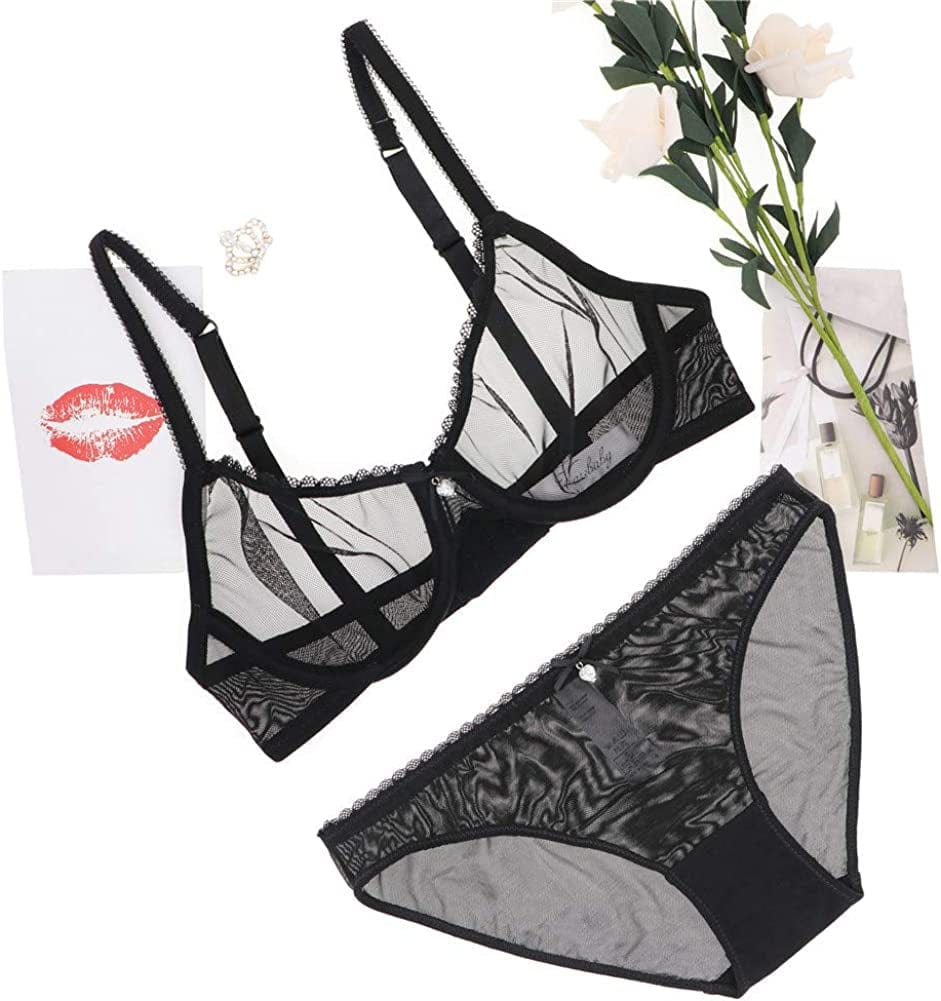 Women See-Through Lace Push up Transparent Everyday Bra