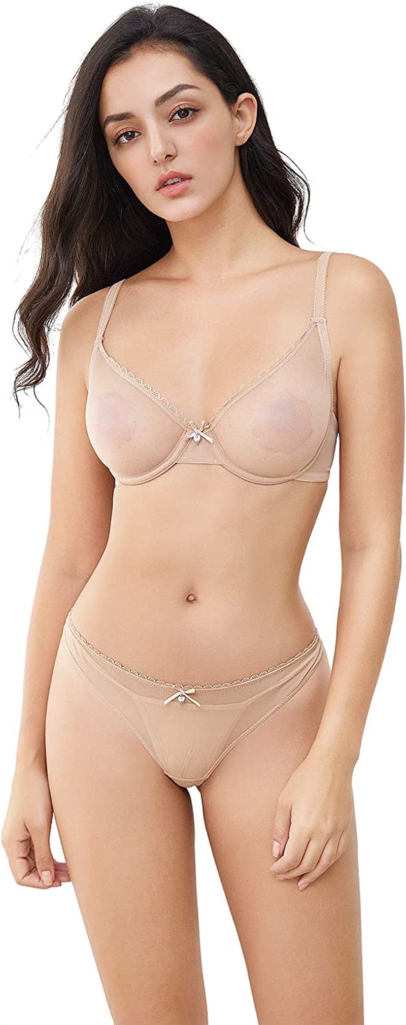 Women See-Through Lace Push up Transparent Everyday Bra
