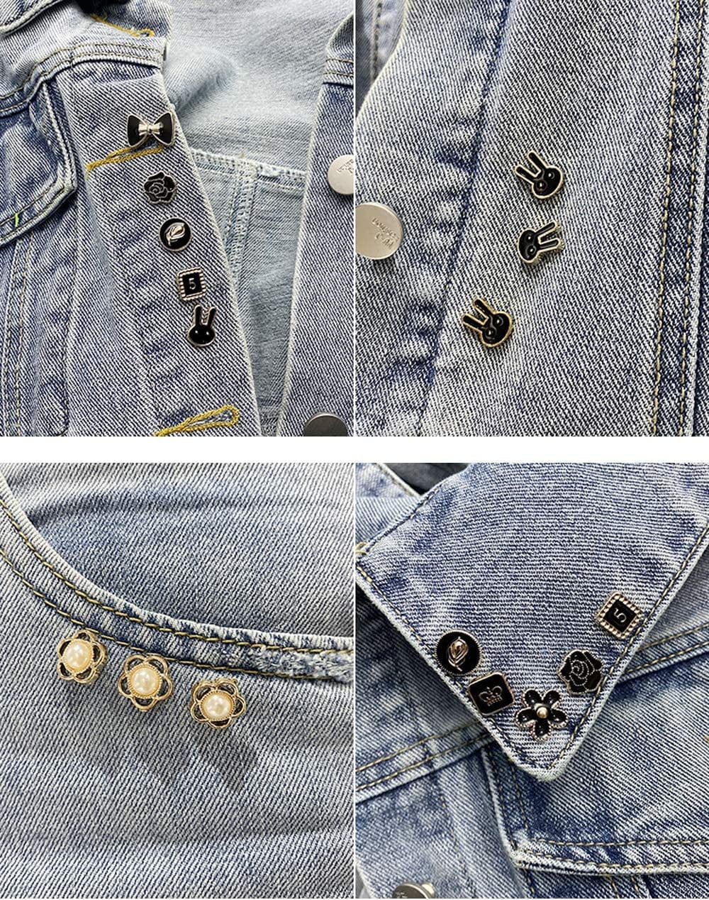 Women Shirt Brooch Pins 20Pcs Mini Cover up Enamel Safety Lapel Pins Buttons Sweater Shawl Clips for Coat Dress Clothes Decoration