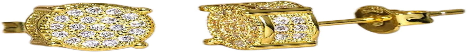 Women Synthetic Diamond Ear Studs Diamond Earrings,Women Girls Jewelry Wedding Dating Festival Gift Zircon Ear Studs Wedding Gift for Party Gold