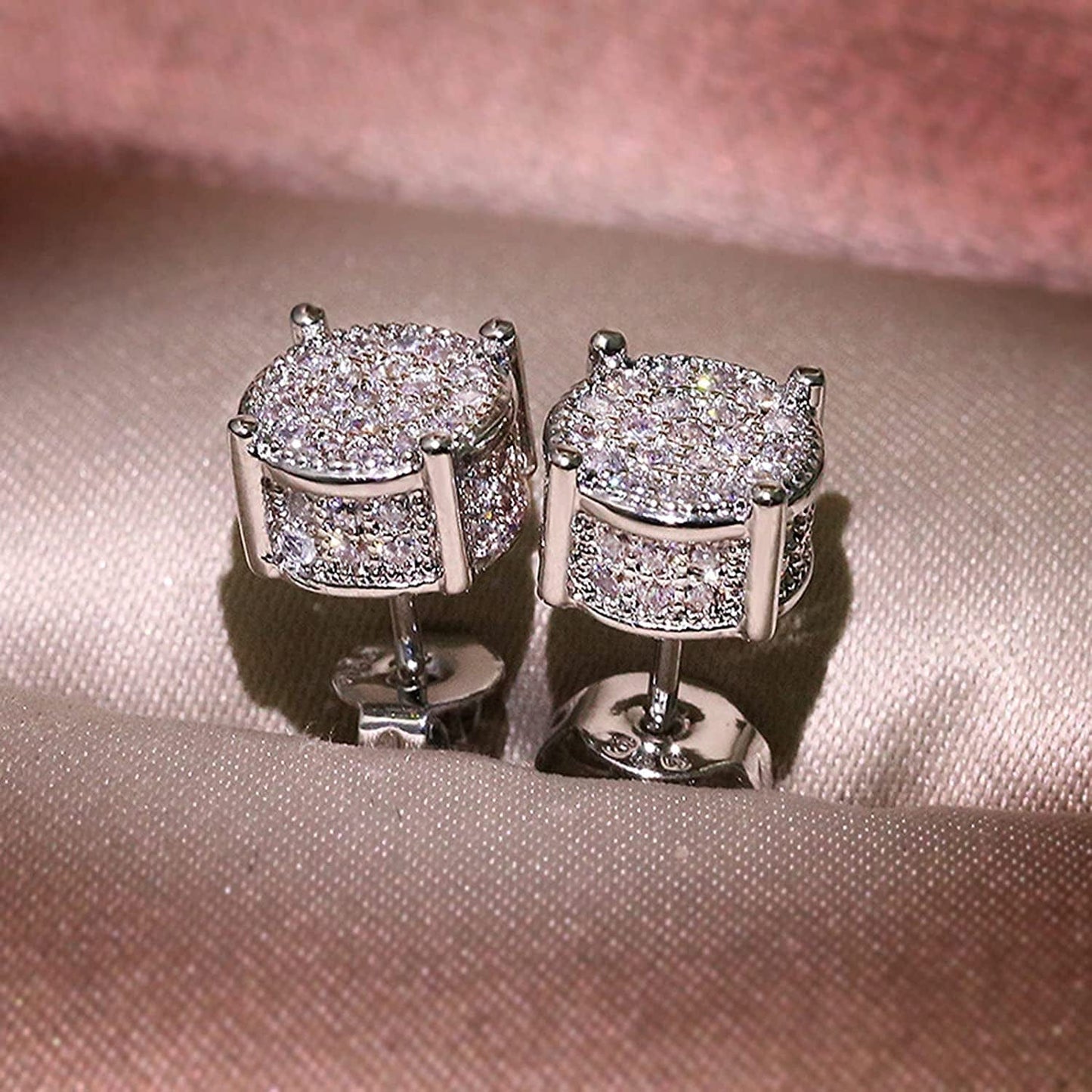 Women Synthetic Diamond Ear Studs Diamond Earrings,Women Girls Jewelry Wedding Dating Festival Gift Zircon Ear Studs Wedding Gift for Party