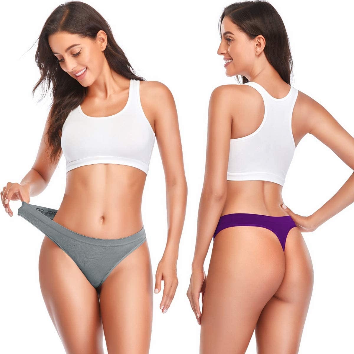 Women Womens Low Underwear Thongs Thong Breathable Panties 6 Pack