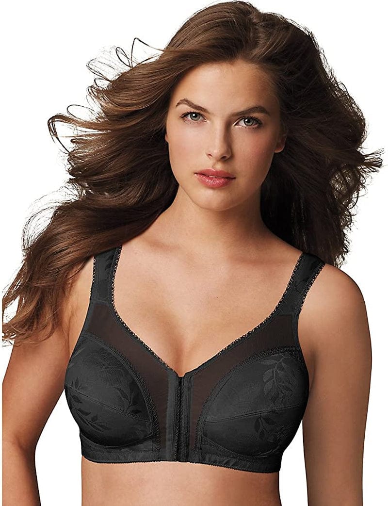 Womens 18 Hour Front-Close Wirefree Bra W/ Flex Back Black / 38DDD