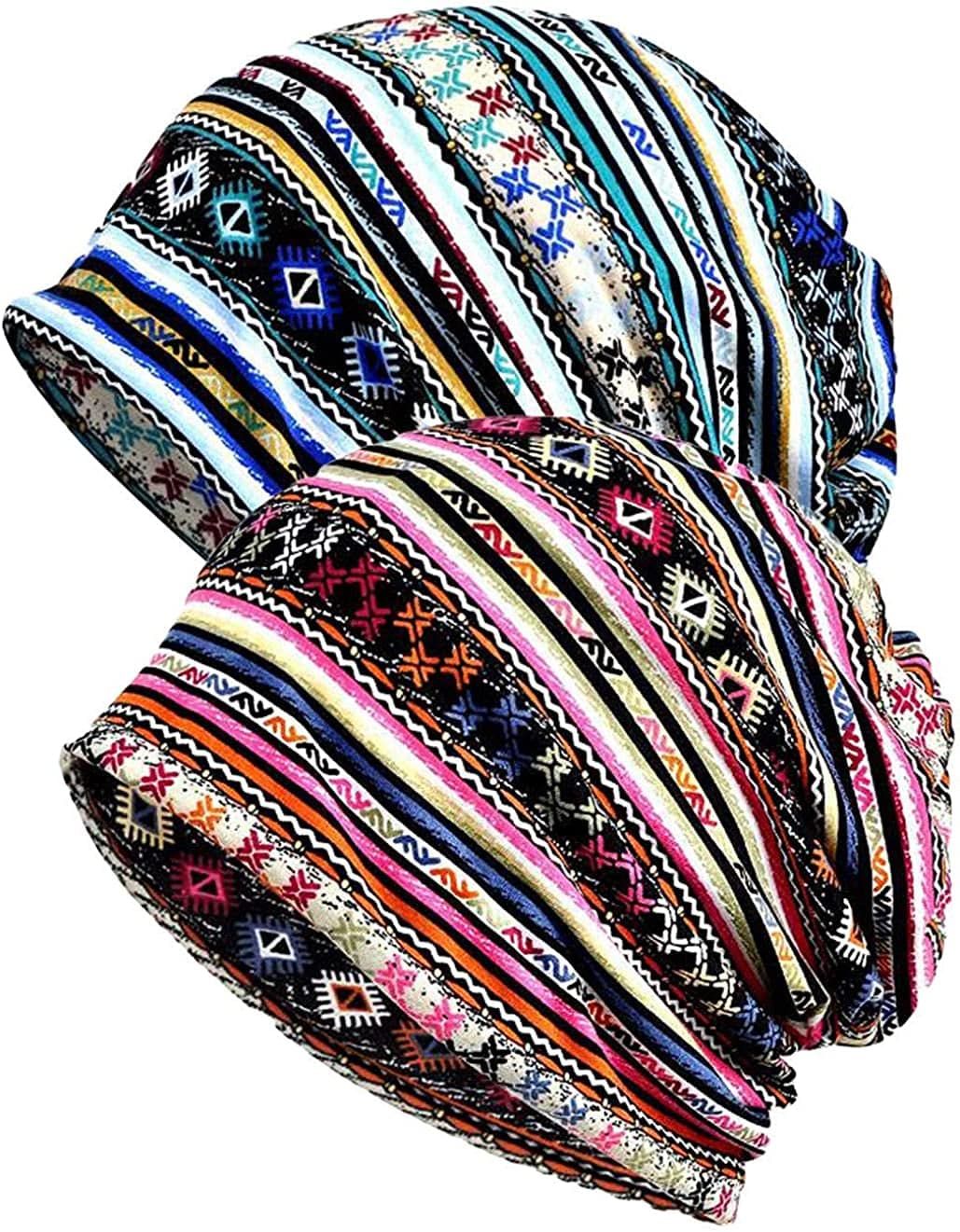 Womens Baggy Soft Slouchy Beanie Hat Stretch Infinity Scarf Head Wrap Cap Apparel & Accessories > Clothing Accessories > Headwear XYIYI Stripe