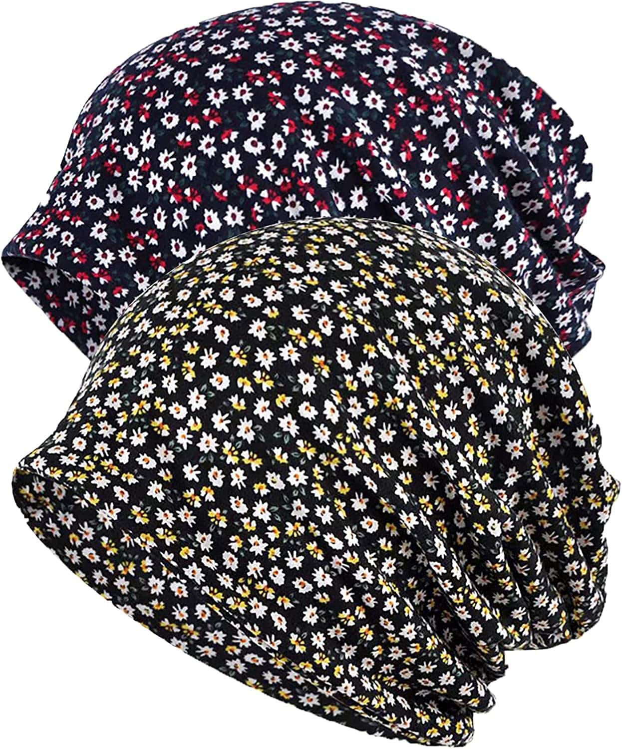 Womens Baggy Soft Slouchy Beanie Hat Stretch Infinity Scarf Head Wrap Cap Apparel & Accessories > Clothing Accessories > Headwear XYIYI 2pcs Daisy-q