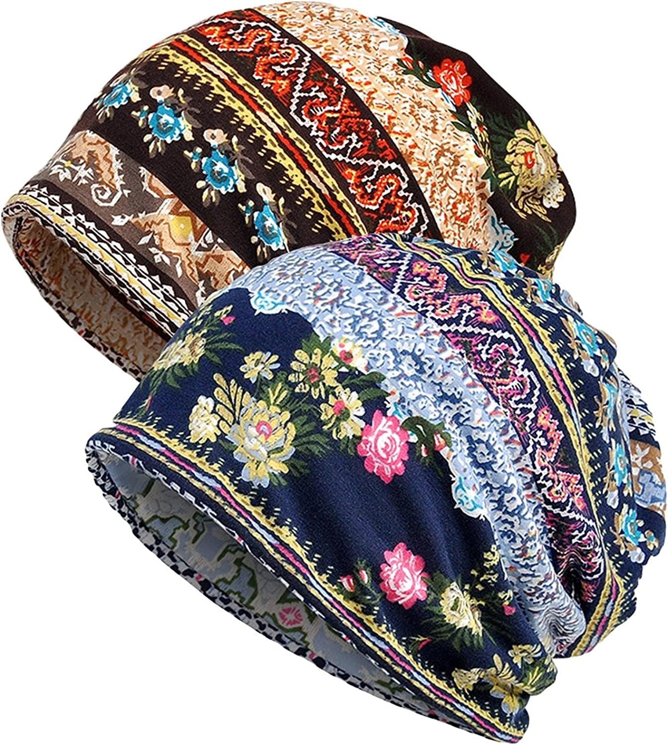 Womens Baggy Soft Slouchy Beanie Hat Stretch Infinity Scarf Head Wrap Cap Apparel & Accessories > Clothing Accessories > Headwear XYIYI Multicolor
