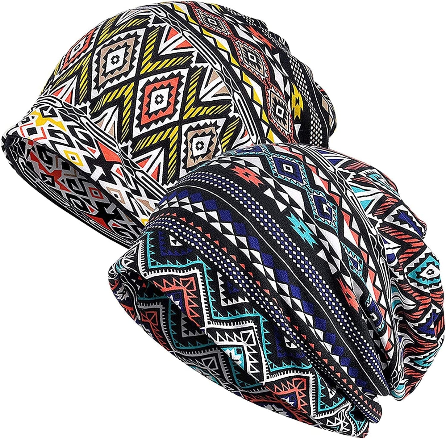 Womens Baggy Soft Slouchy Beanie Hat Stretch Infinity Scarf Head Wrap Cap Apparel & Accessories > Clothing Accessories > Headwear XYIYI 2pcs Geometry-j