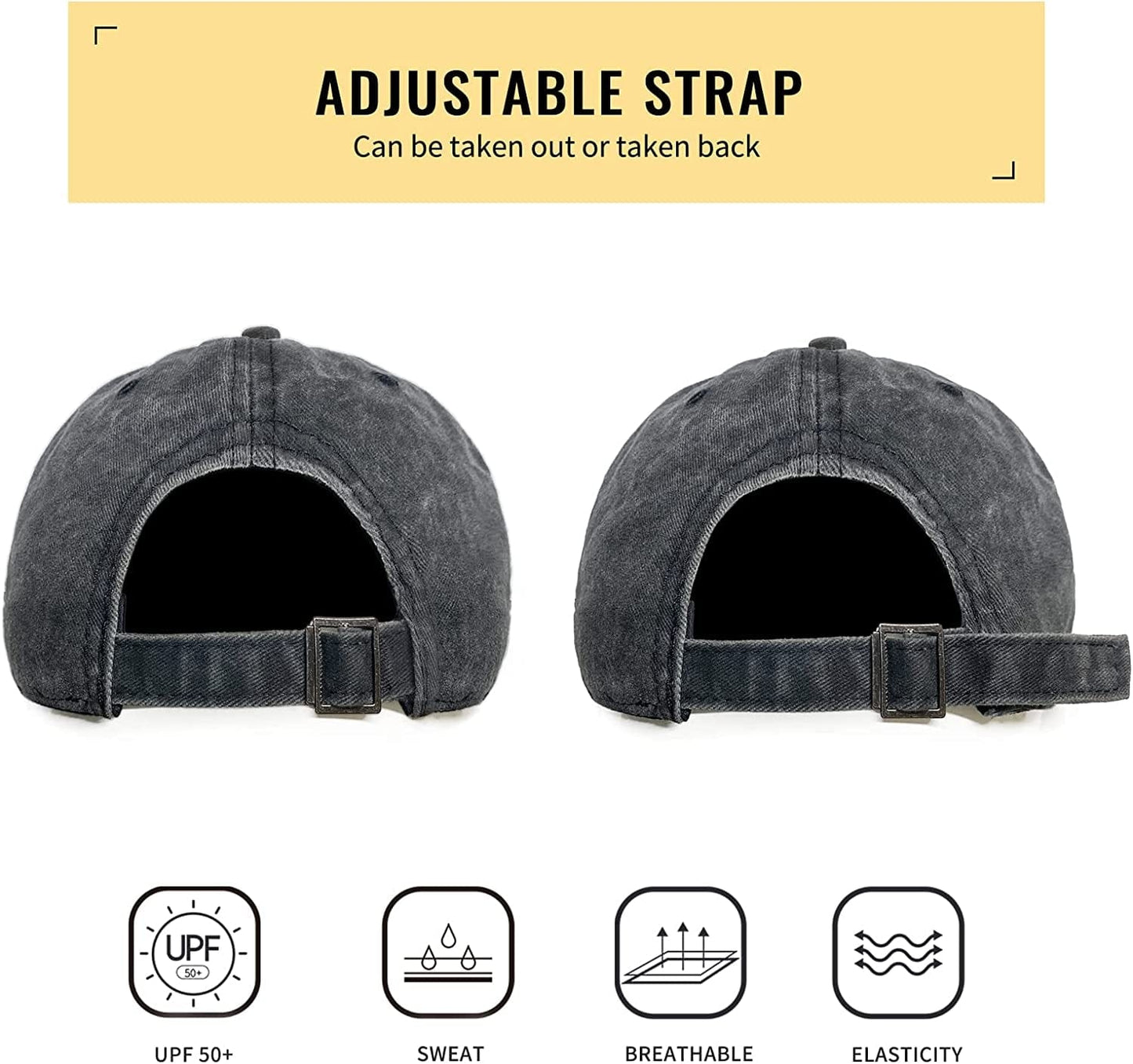 Womens Baseball Caps Black Baseball Cap Women Hats Ball Cap Cute Cotton Distressed Dad Vintage Adjustable Denim Plain Black Unstructured Small Low Profile Ladies Fits Well Fashion(Love) Apparel & Accessories > Clothing Accessories > Hats KLYJI