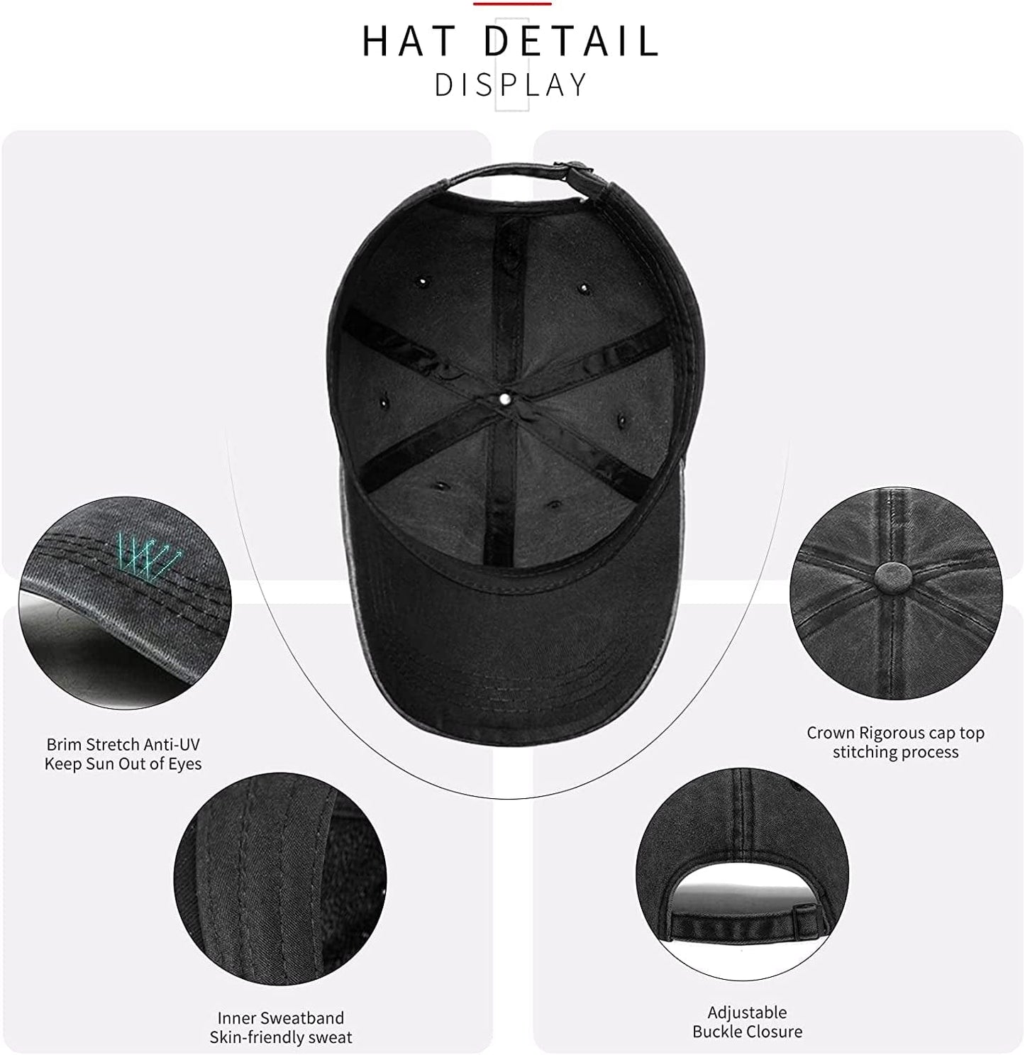 Womens Baseball Caps Hats for Women Ball Cap Cute Distressed Dad Vintage Trucker Adjustable Denim Plain Bulk Black Unstructured Apparel & Accessories > Clothing Accessories > Hats KLYJI