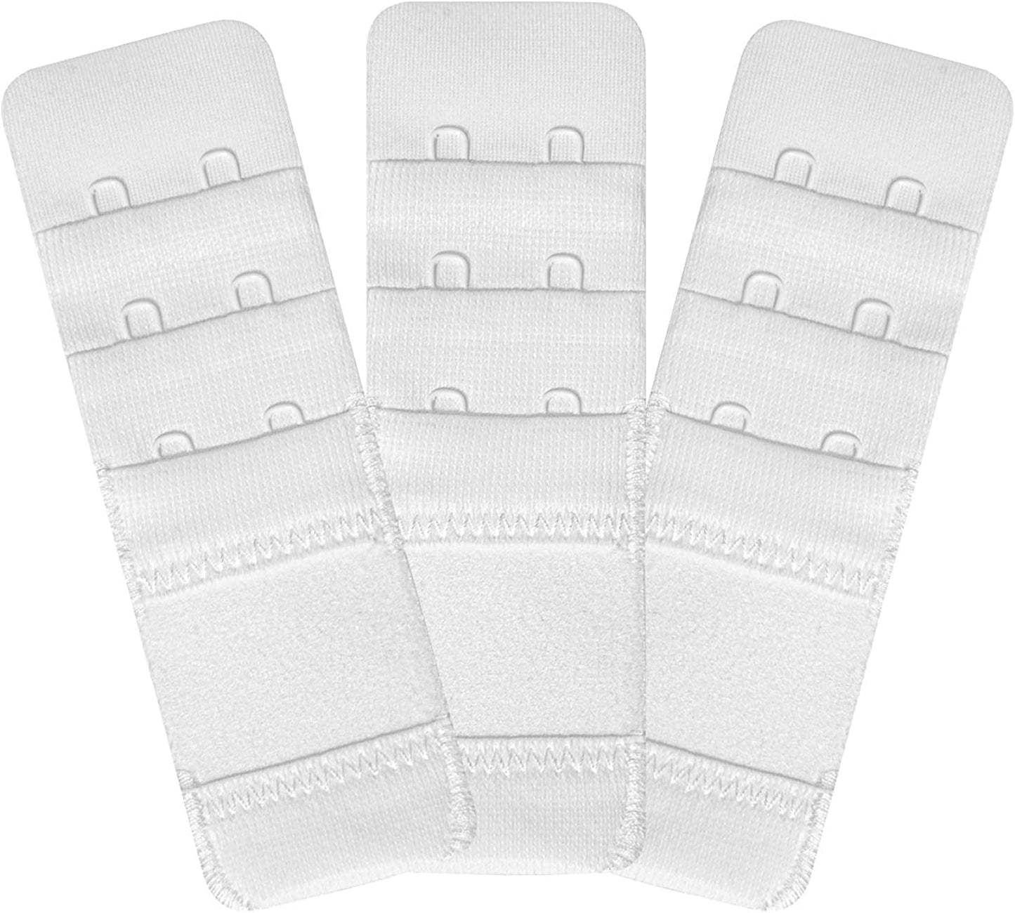 Womens Bra Extender Bra Band Breathing Room 3Pcs-Pack Multi-Size White-elastic,2 Hook 1/2 Inch