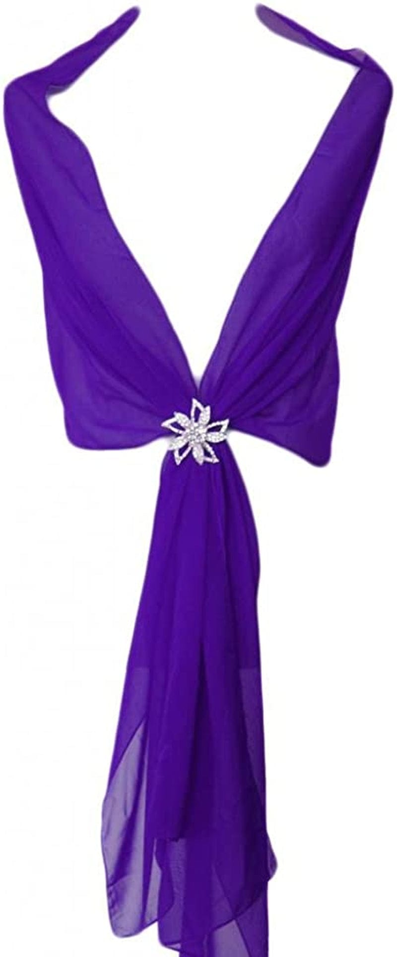 Womens Chiffon Scarf Wrap Hijab Bridal Wedding Scarves Shawl for Bridesmaid Apparel & Accessories > Clothing Accessories > Scarves & Shawls Alivila.Y Fashion Purple Chiffon 27"*75"