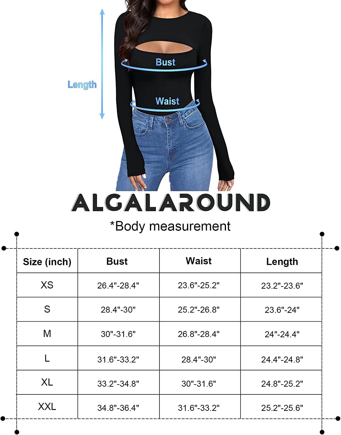 Womens Cutout Front Tops Long Sleeve Short Sleeve Bodycon T-Shirts
