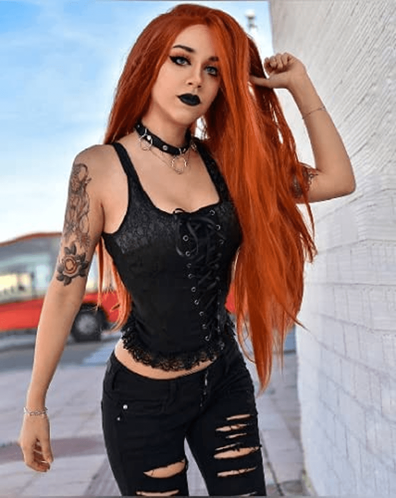Womens Lace up Jacquard Tank Vest Tops Gothic Corset Top Apparel & Accessories > Clothing > Underwear & Socks > Lingerie Scarlet Darkness