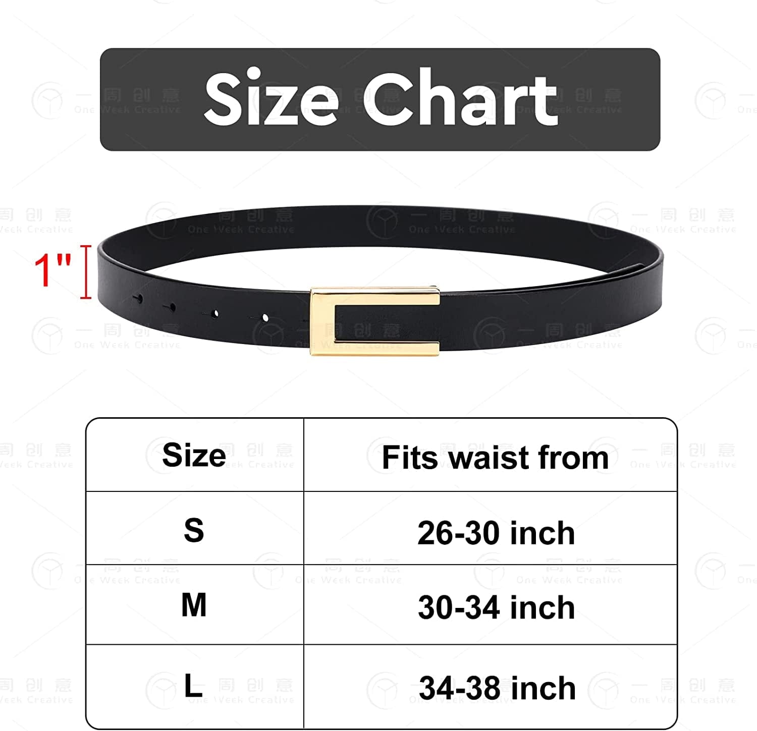 Womens Leather Belt Skinny Waist Belt for Dresses Jeans Pants with Gold Buckle Apparel & Accessories > Clothing Accessories > Belts YooAi