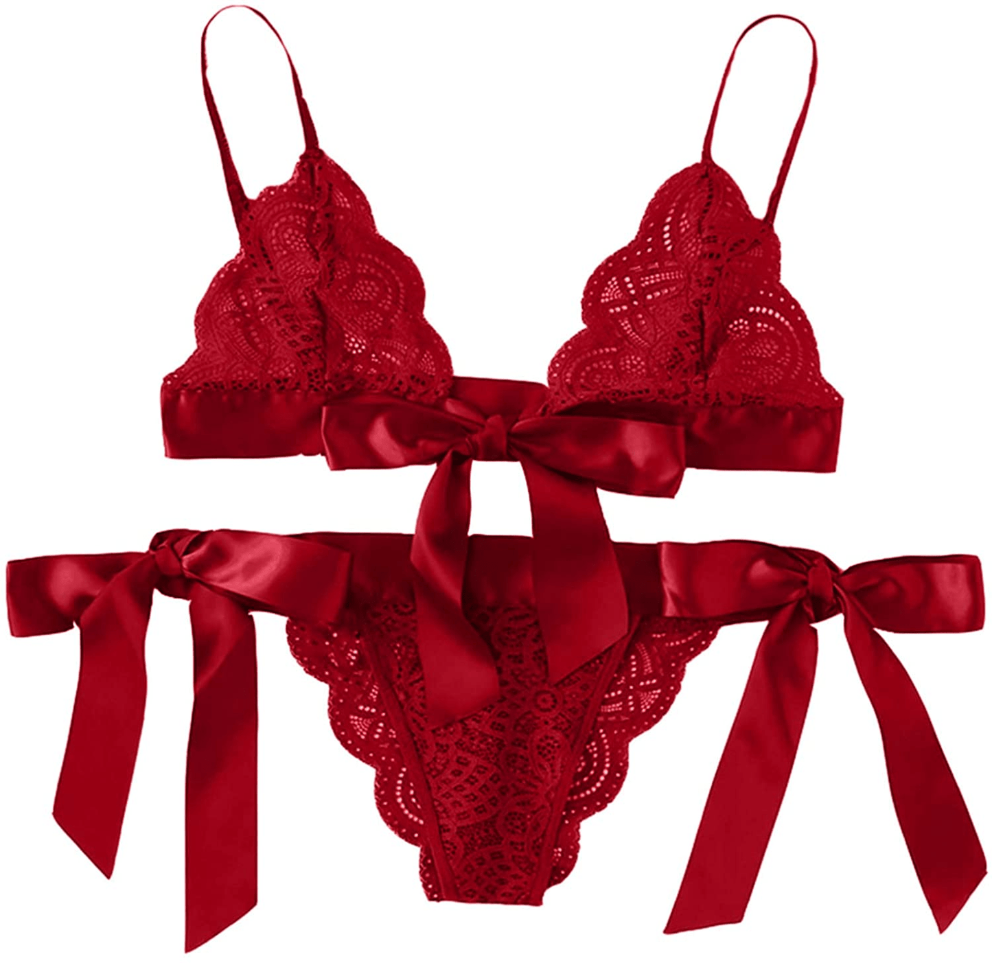 Womens Lingerie Sexy Outfits with Garter Naughty Teddy Babydoll Bra and Panty Set Lace Mesh Chemise Cosplay Sleepwear Apparel & Accessories > Clothing > Underwear & Socks > Lingerie Uppada 9-red X-Large