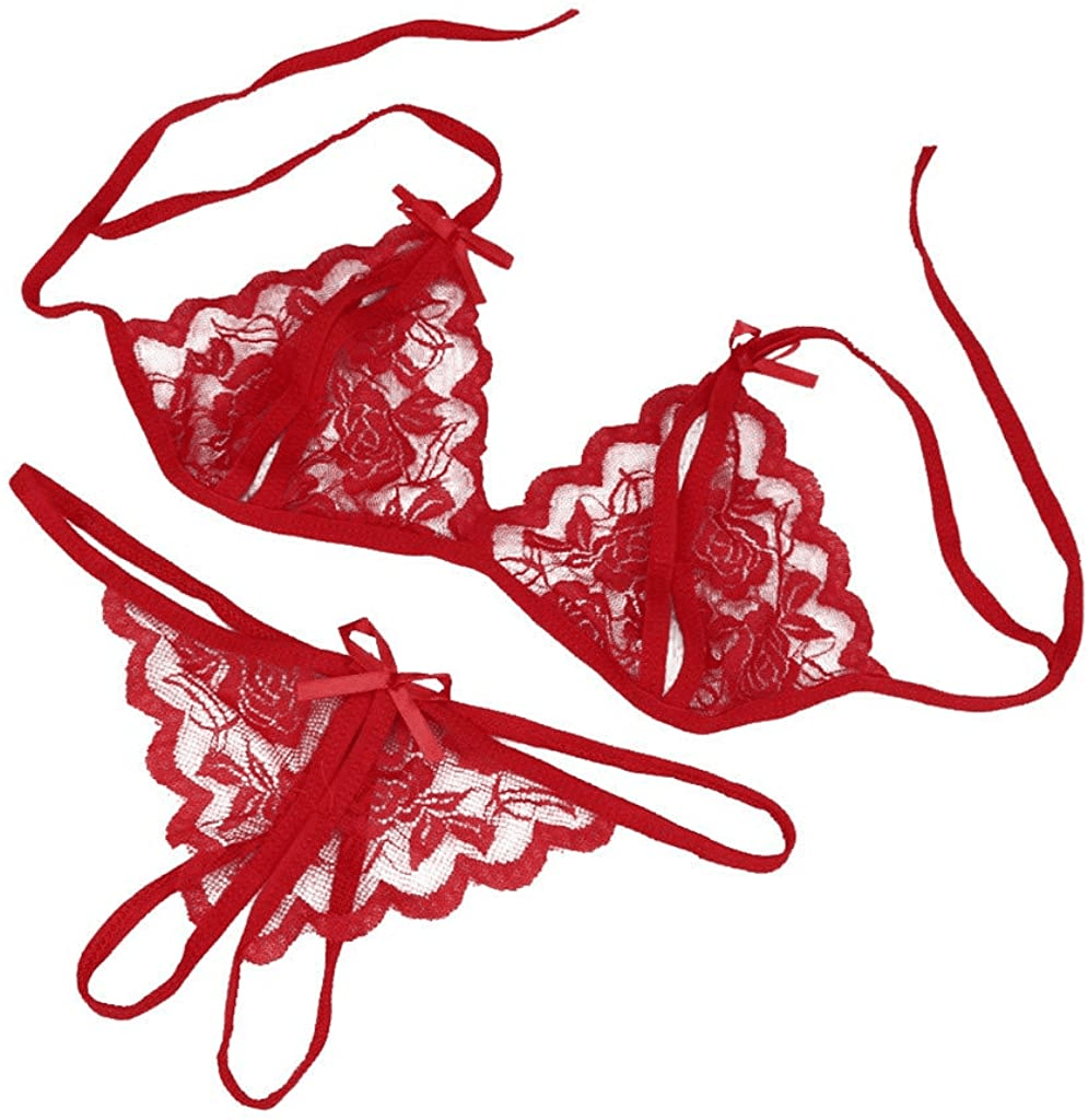Womens Lingerie Sexy Outfits with Garter Naughty Teddy Babydoll Bra and Panty Set Lace Mesh Chemise Cosplay Sleepwear Apparel & Accessories > Clothing > Underwear & Socks > Lingerie Uppada