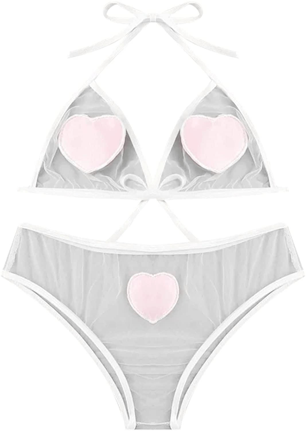 Womens Lingerie Sexy Outfits with Garter Naughty Teddy Babydoll Bra and Panty Set Lace Mesh Chemise Cosplay Sleepwear Apparel & Accessories > Clothing > Underwear & Socks > Lingerie Uppada