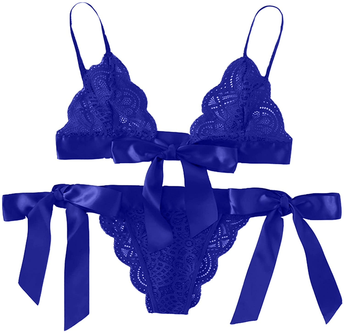 Womens Lingerie Sexy Outfits with Garter Naughty Teddy Babydoll Bra and Panty Set Lace Mesh Chemise Cosplay Sleepwear Apparel & Accessories > Clothing > Underwear & Socks > Lingerie Uppada 9-blue X-Large