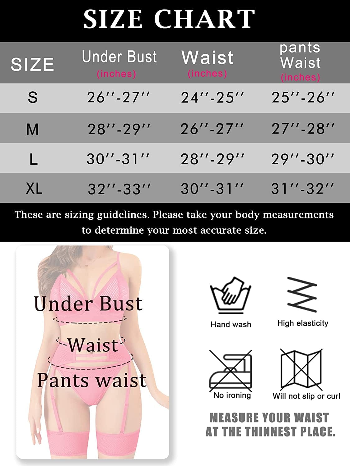 Womens Lingerie Strappy Fishnet Mesh Exotic High Waisted Lingerie Bra and Panty Sets 4 Piece Garter Lingerie Set
