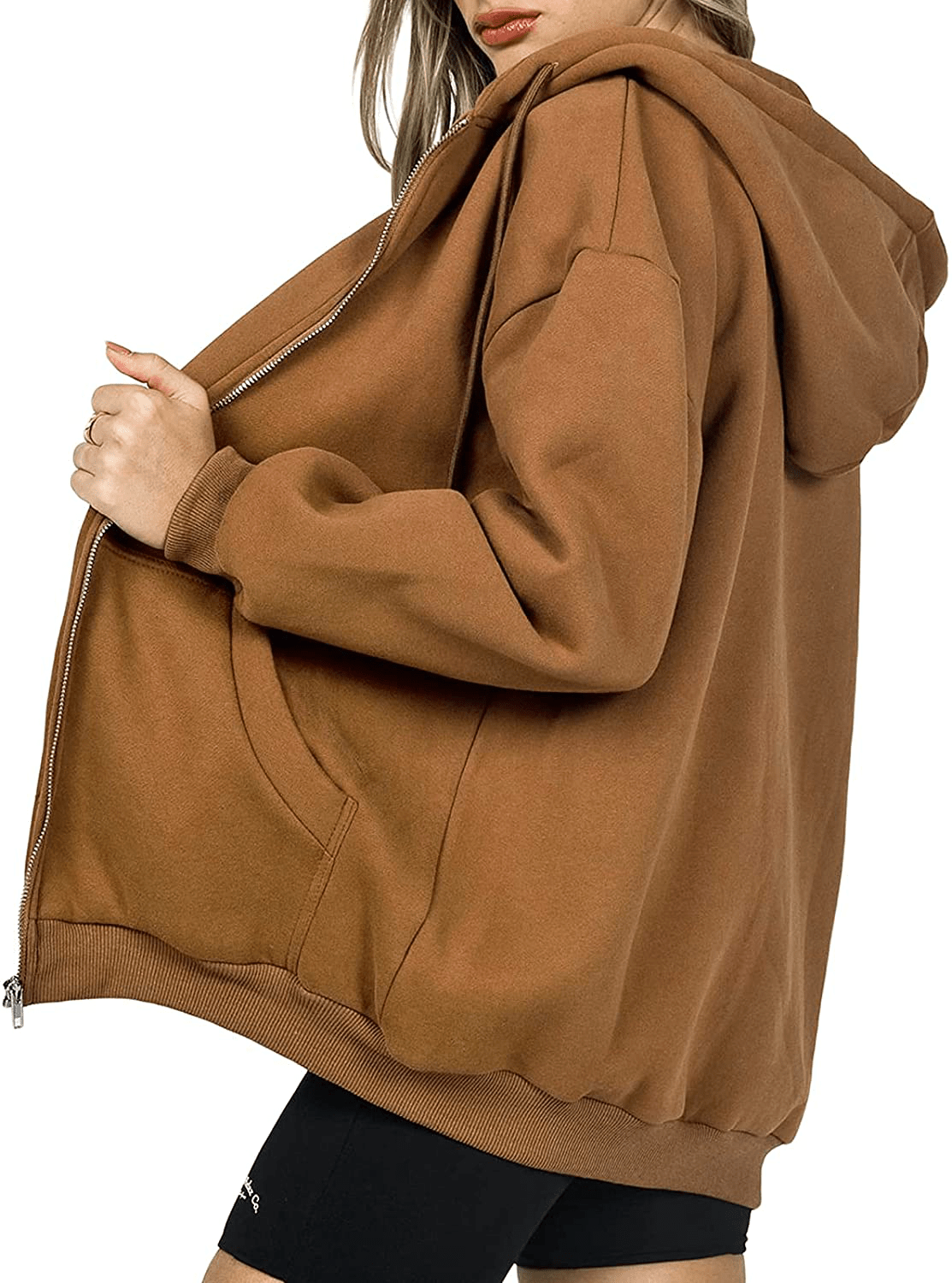 Womens Oversized Zip up Hoodie Baggy Loose Basic Zipper Hooded Sweatshirt Coat Y2K Jacket Apparel & Accessories > Clothing > Activewear Kylie Max