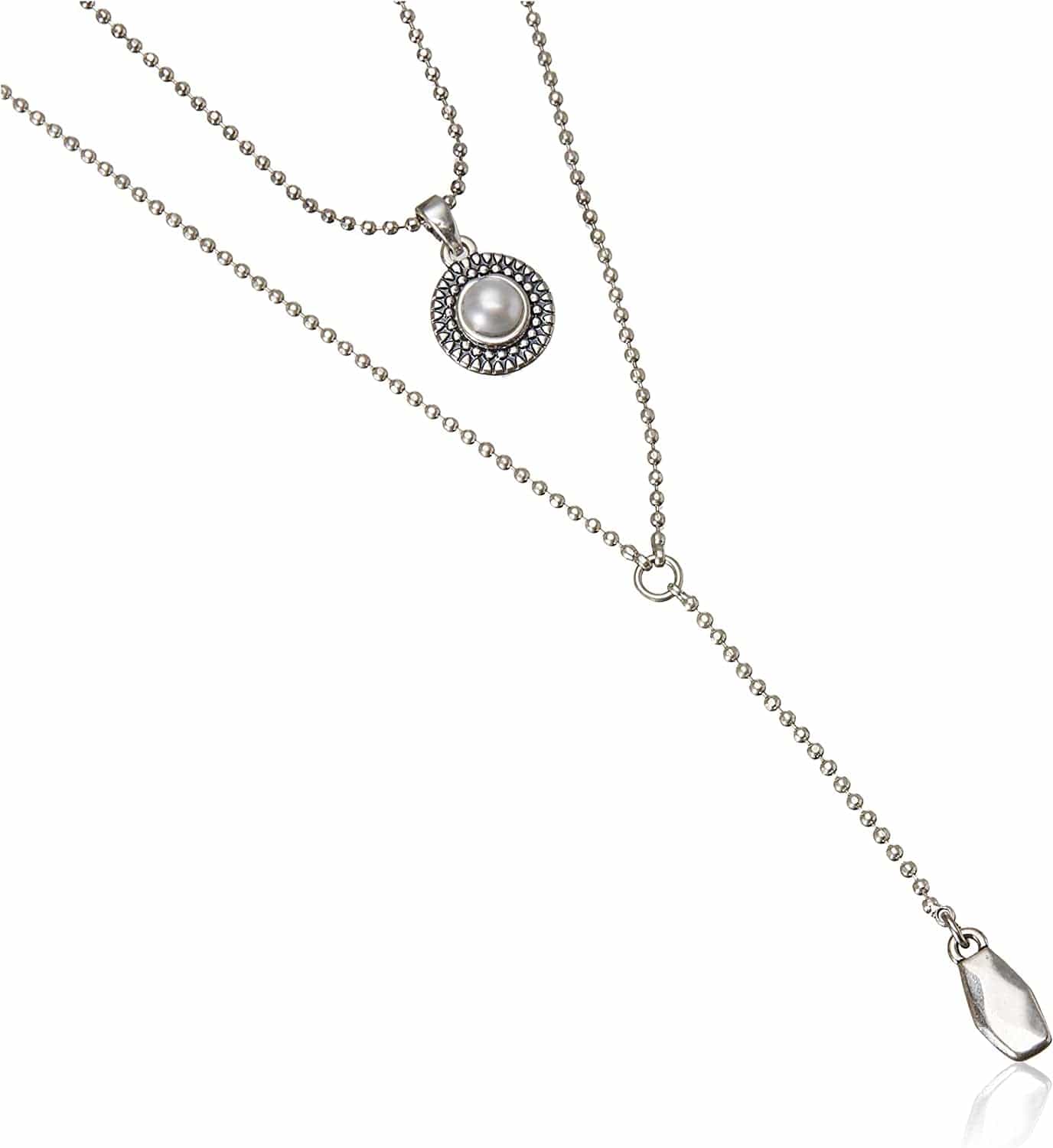 Womens Pearl Delicate Necklace Silver / One Size