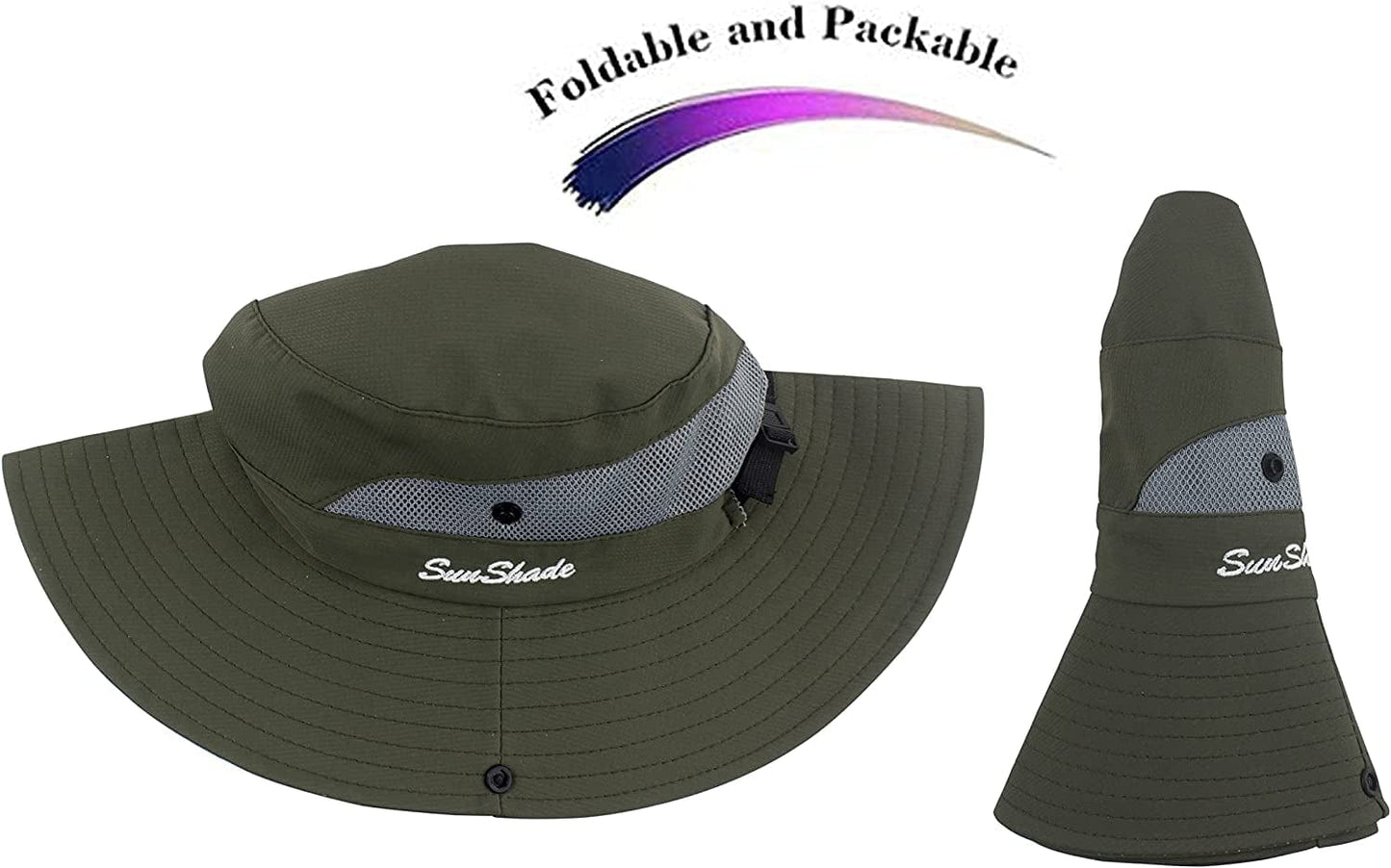 Womens Ponytail Sun Hat UV Protection Mesh Foldable Wide Brim Beach Fishing Hat Apparel & Accessories > Clothing Accessories > Hats HGGE