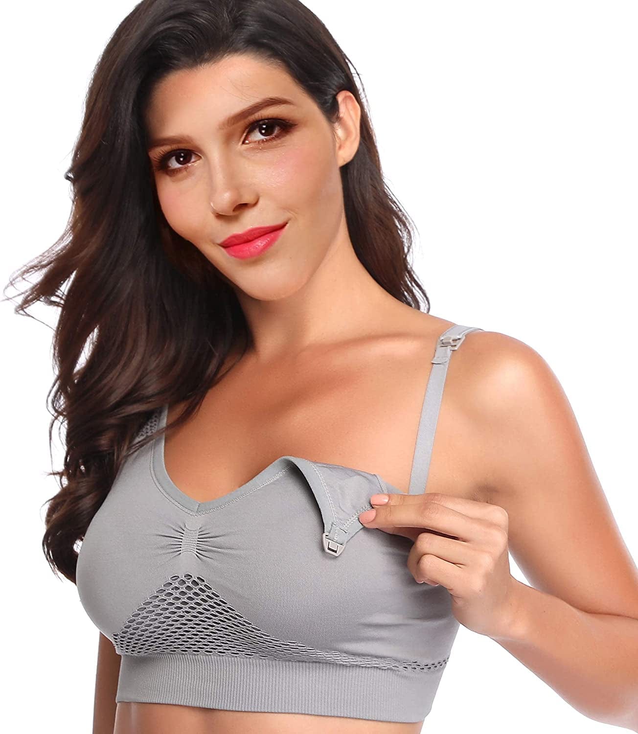 Womens Push up Nursing Bra Seamless Maternity Bra Sleeping Maternity Bralette for Breastfeeding
